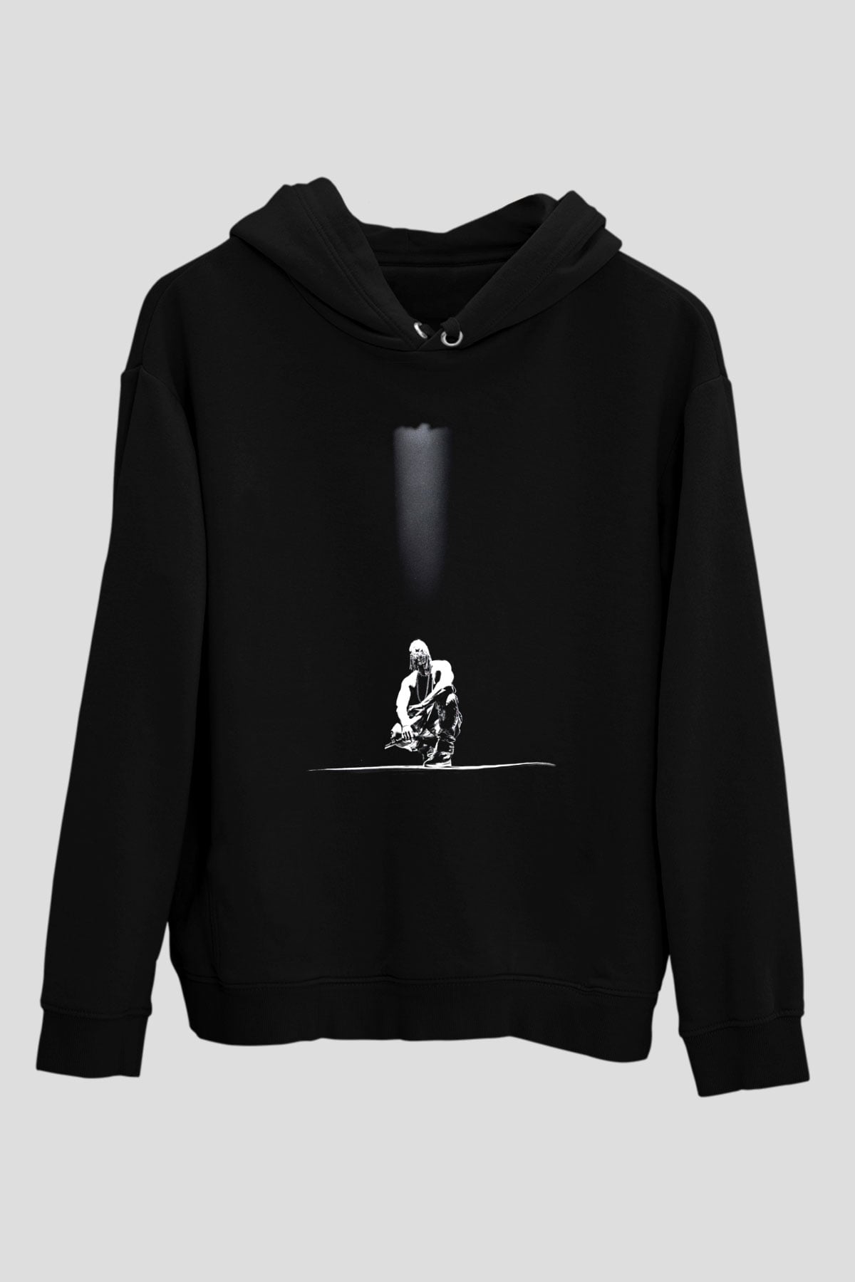 Kanye West Siyah Unisex Kapüşonlu Sweatshirt