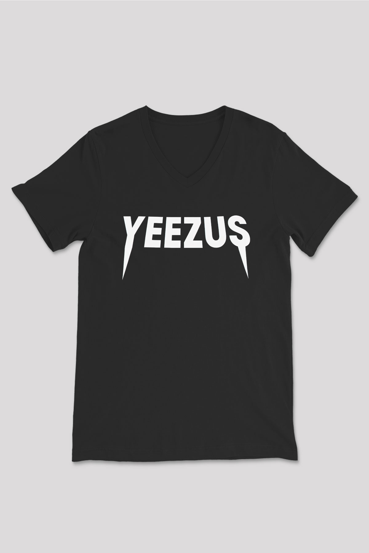 Kanye West Siyah Unisex V Yaka Tişört T-Shirt