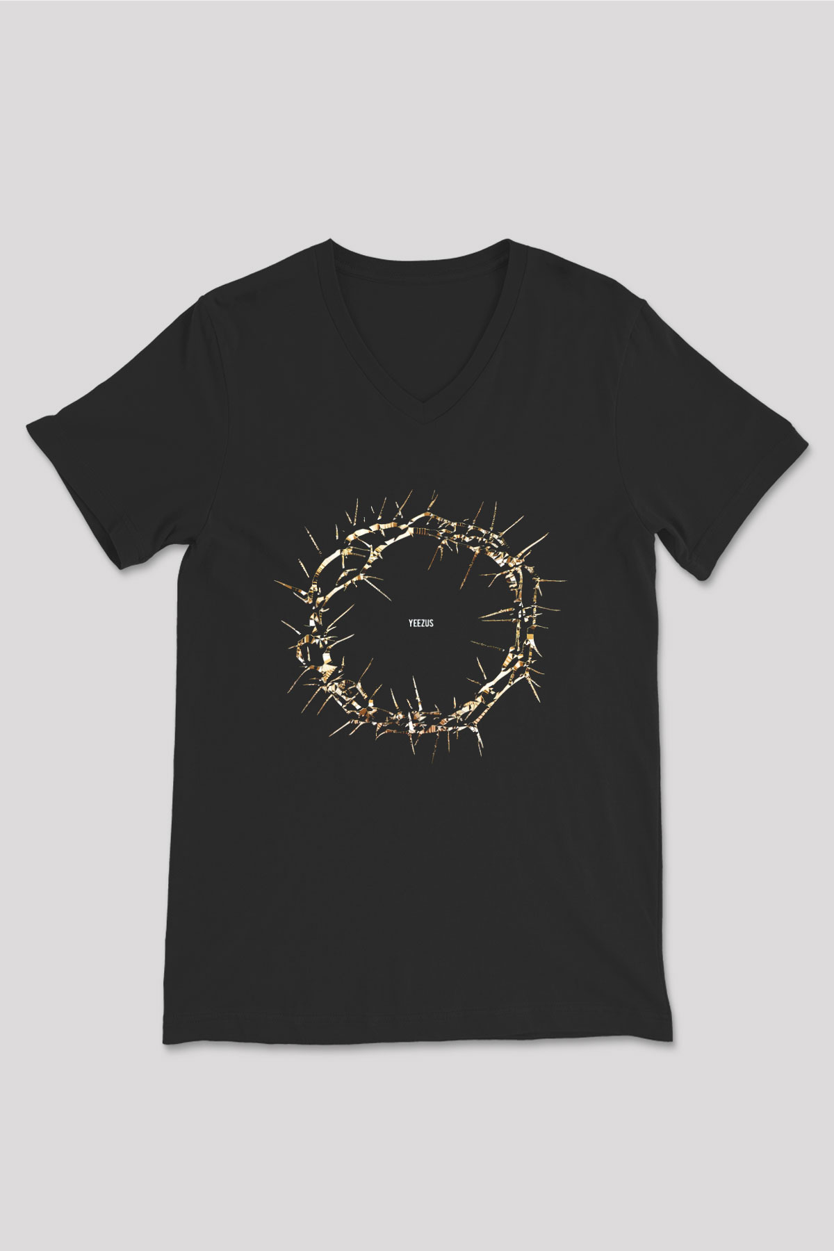 Kanye West Siyah Unisex V Yaka Tişört T-Shirt