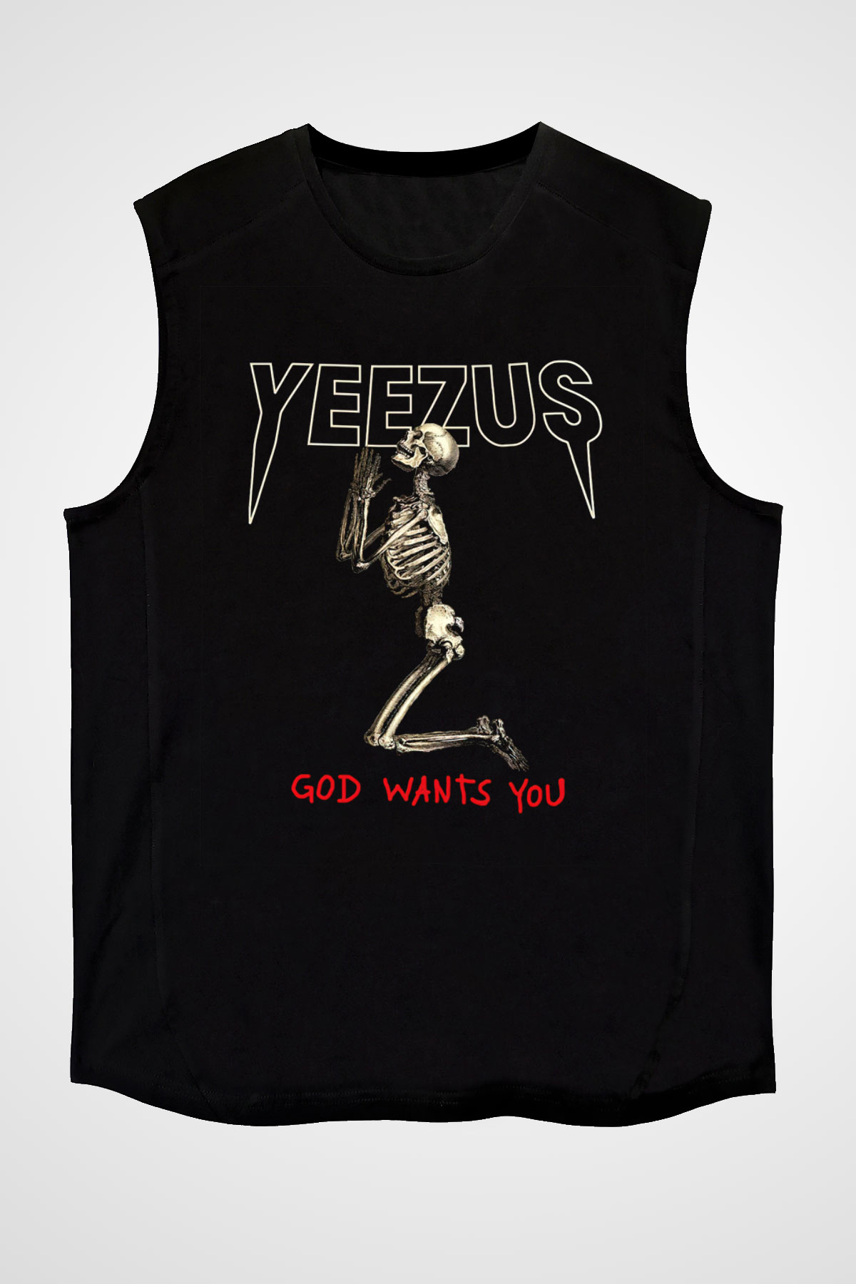 Kanye West Yeezus Siyah Unisex Kolsuz Tişört