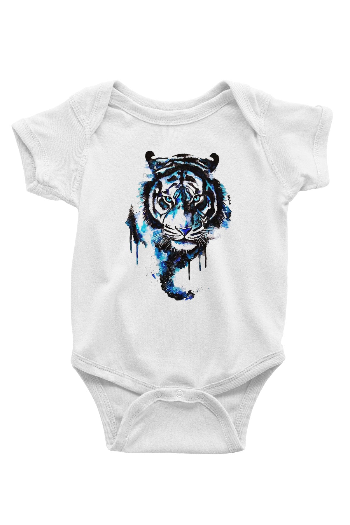 Kaplan Baskılı Beyaz Unisex Bebek Body - Zıbın