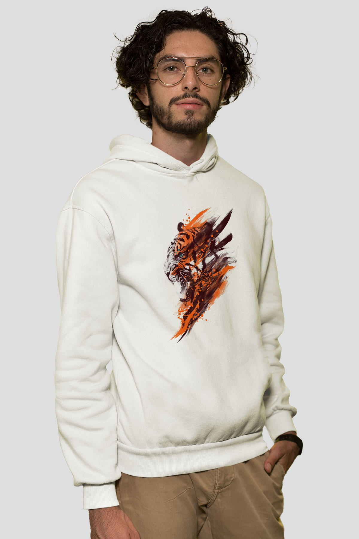 Kaplan Beyaz Unisex Hoodie
