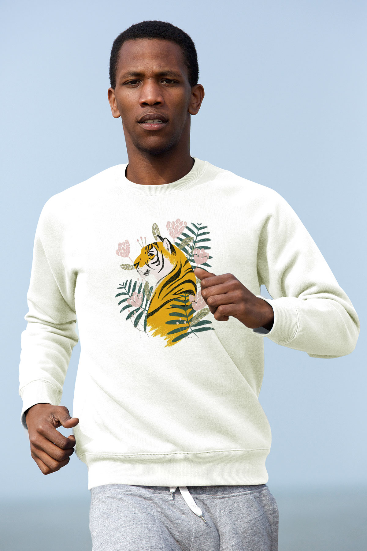 Kaplan Beyaz Unisex Sweatshirt