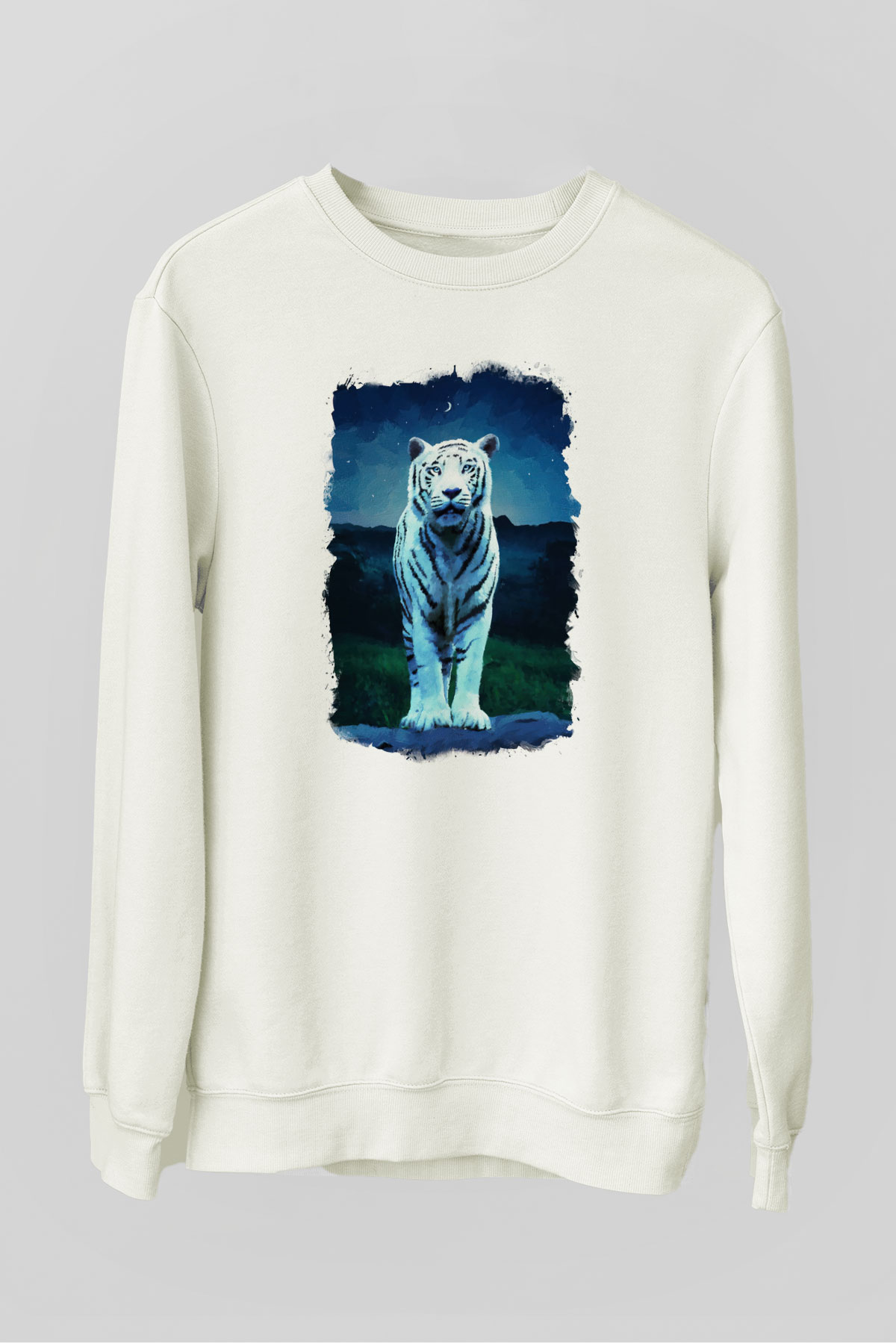 Kaplan Beyaz Unisex Sweatshirt