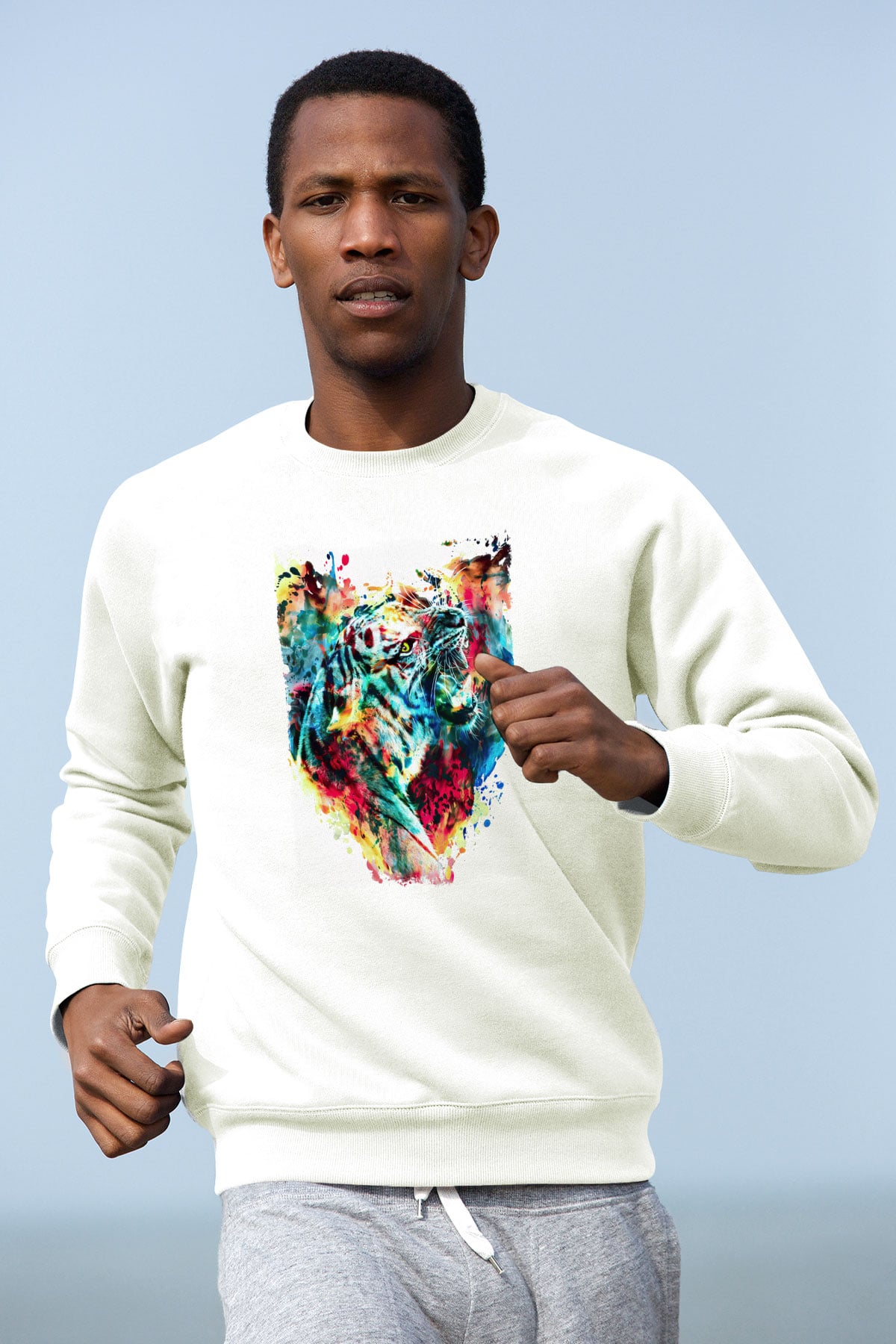 Kaplan Beyaz Unisex Sweatshirt