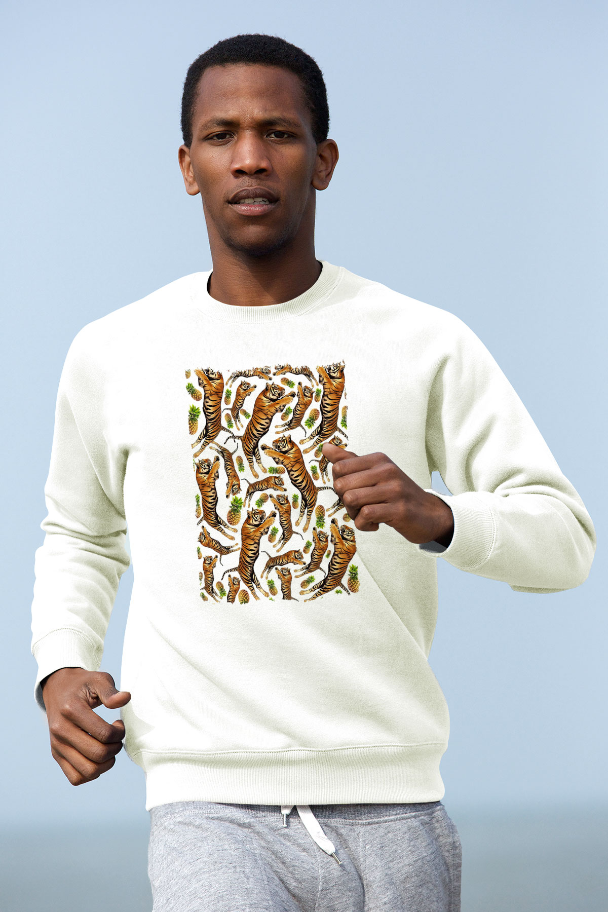 Kaplan Beyaz Unisex Sweatshirt