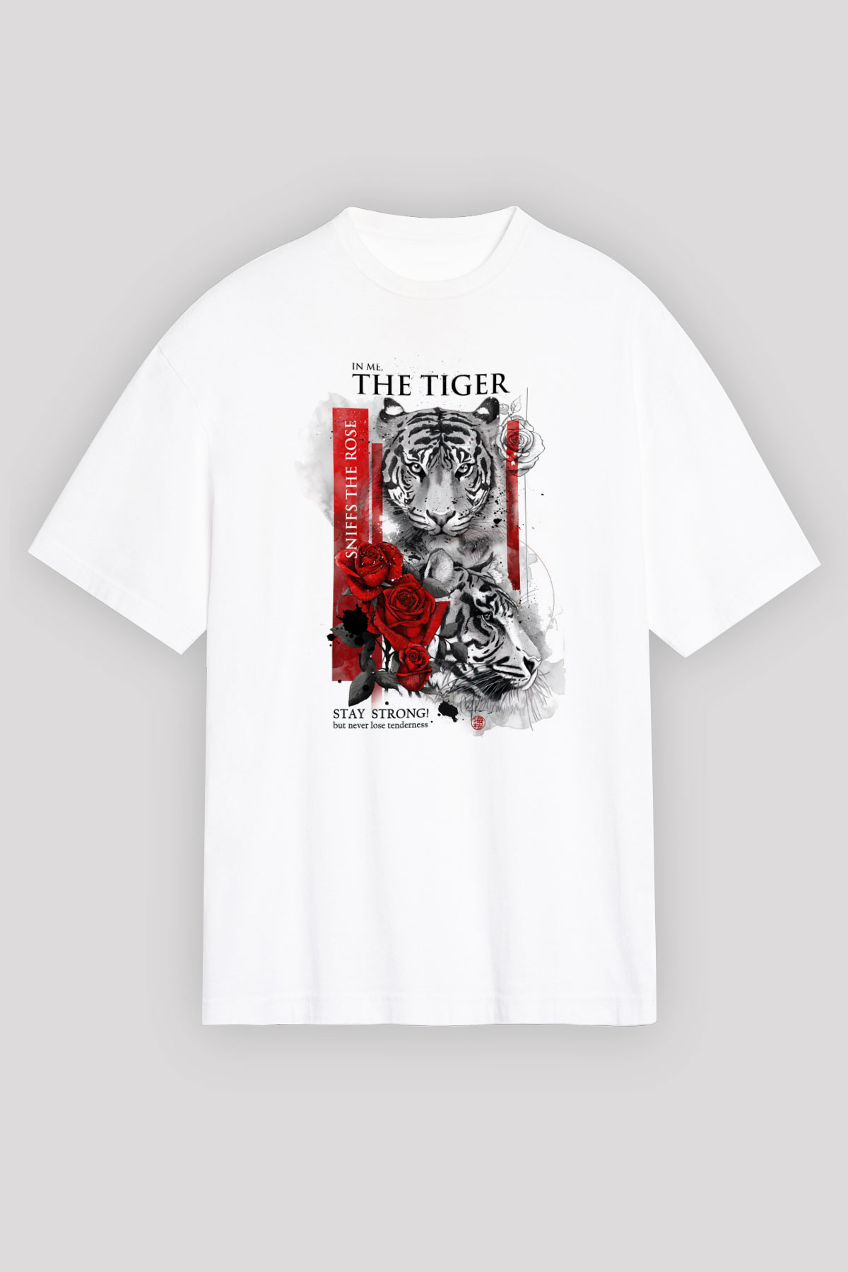 Kaplan Beyaz Unisex Tişört T-Shirt - TişörtFabrikası