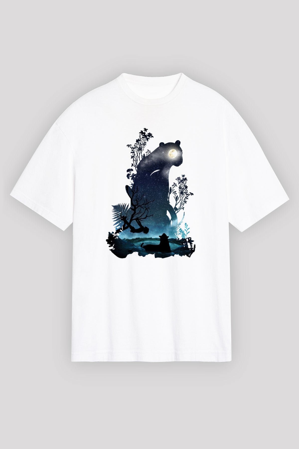 Kaplan Beyaz Unisex Tişört T-Shirt - TişörtFabrikası