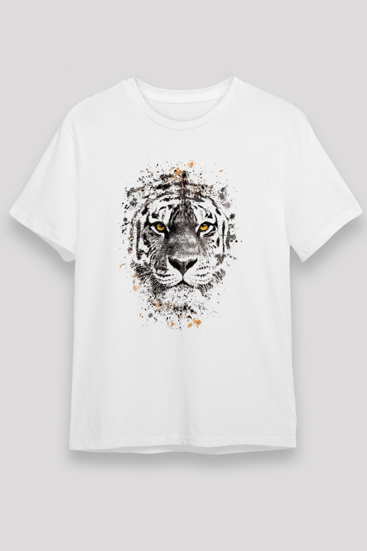 Kaplan Beyaz Unisex Tişört T-Shirt - TişörtFabrikası