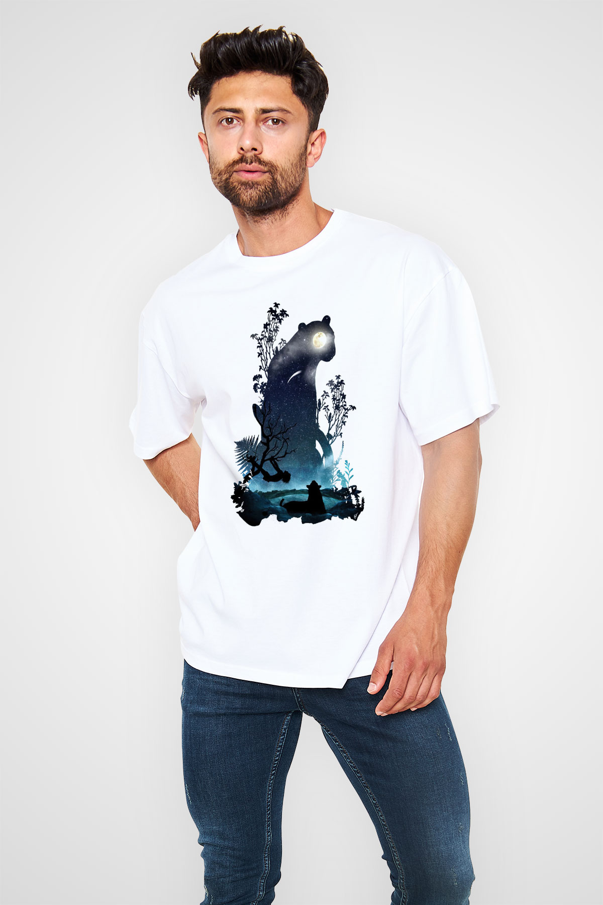 Kaplan Beyaz Unisex Tişört T-Shirt - TişörtFabrikası