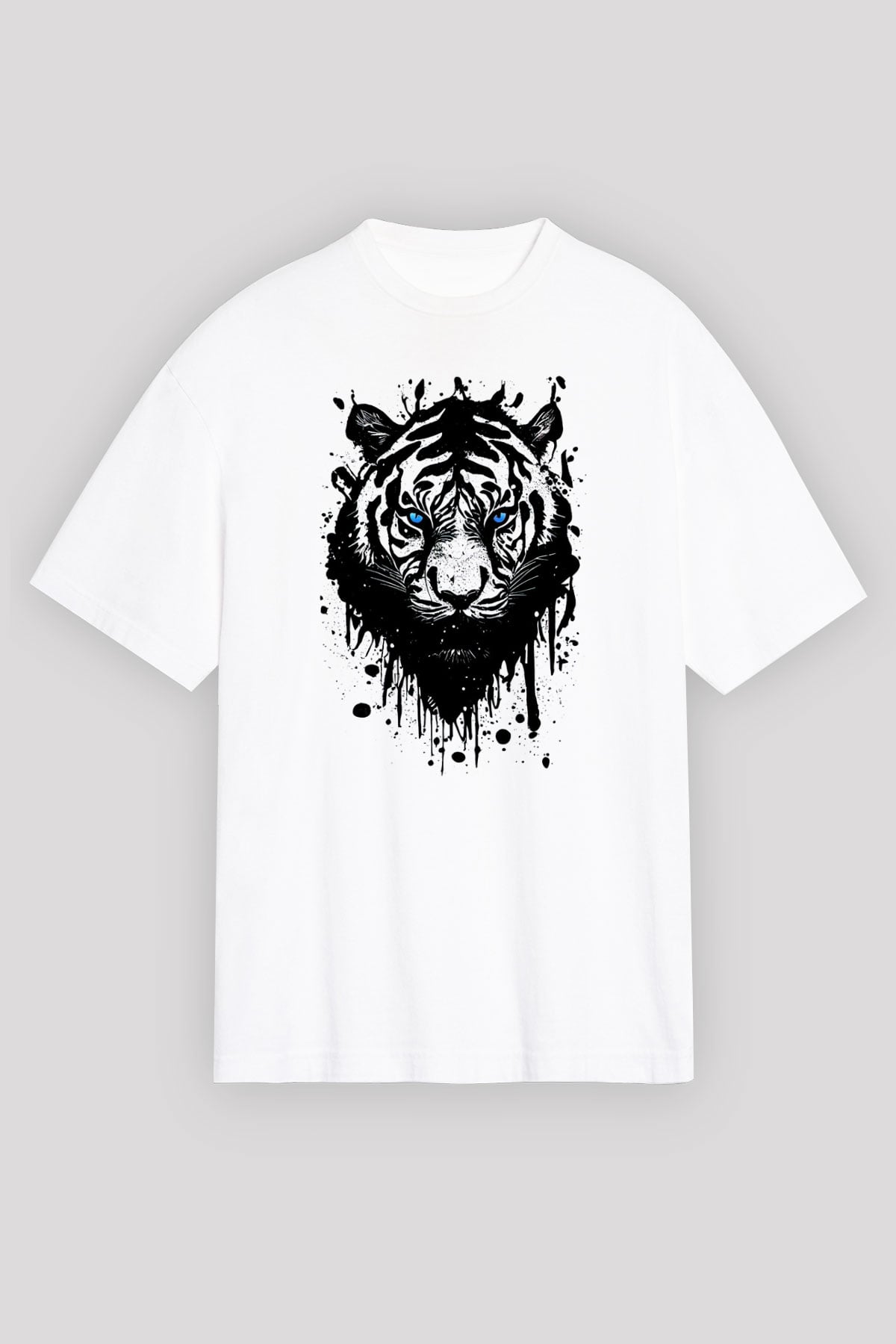 Kaplan Beyaz Unisex Tişört T-Shirt - TişörtFabrikası