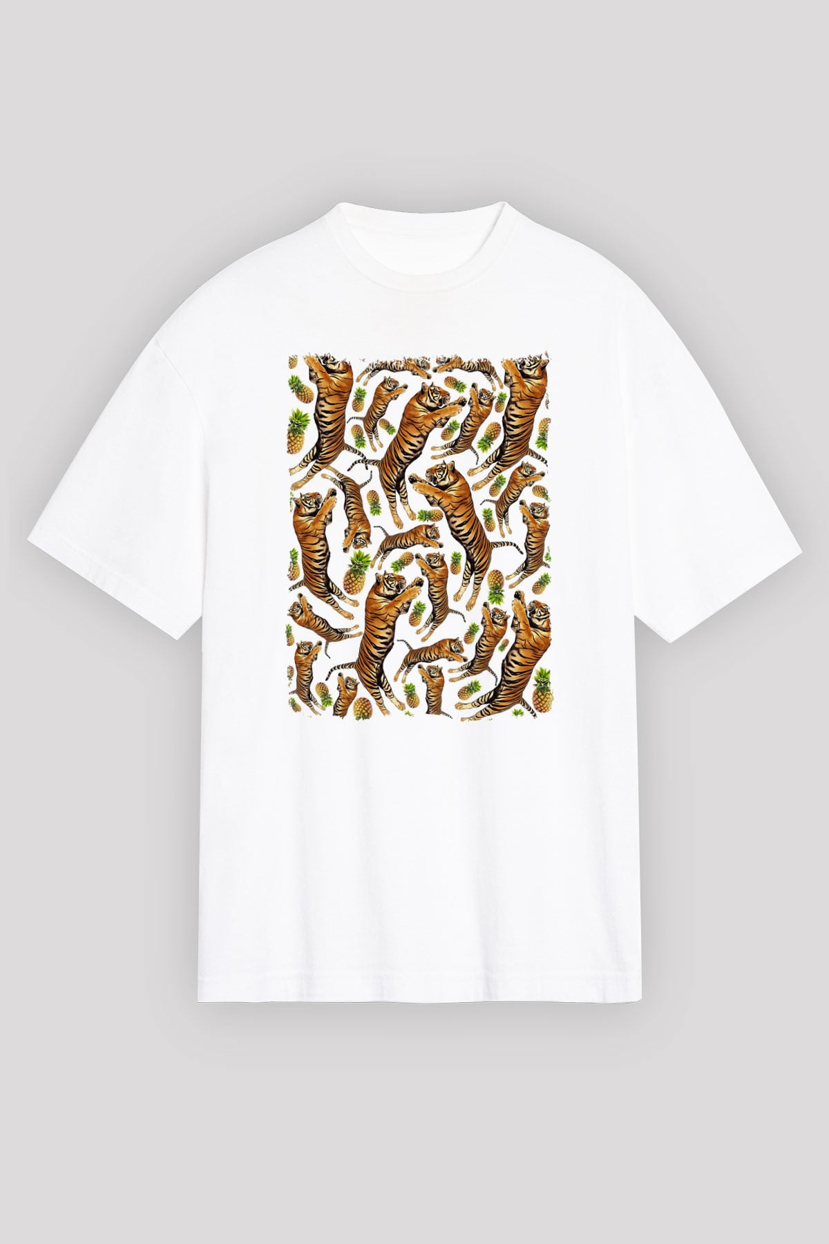 Kaplan Beyaz Unisex Tişört T-Shirt - TişörtFabrikası
