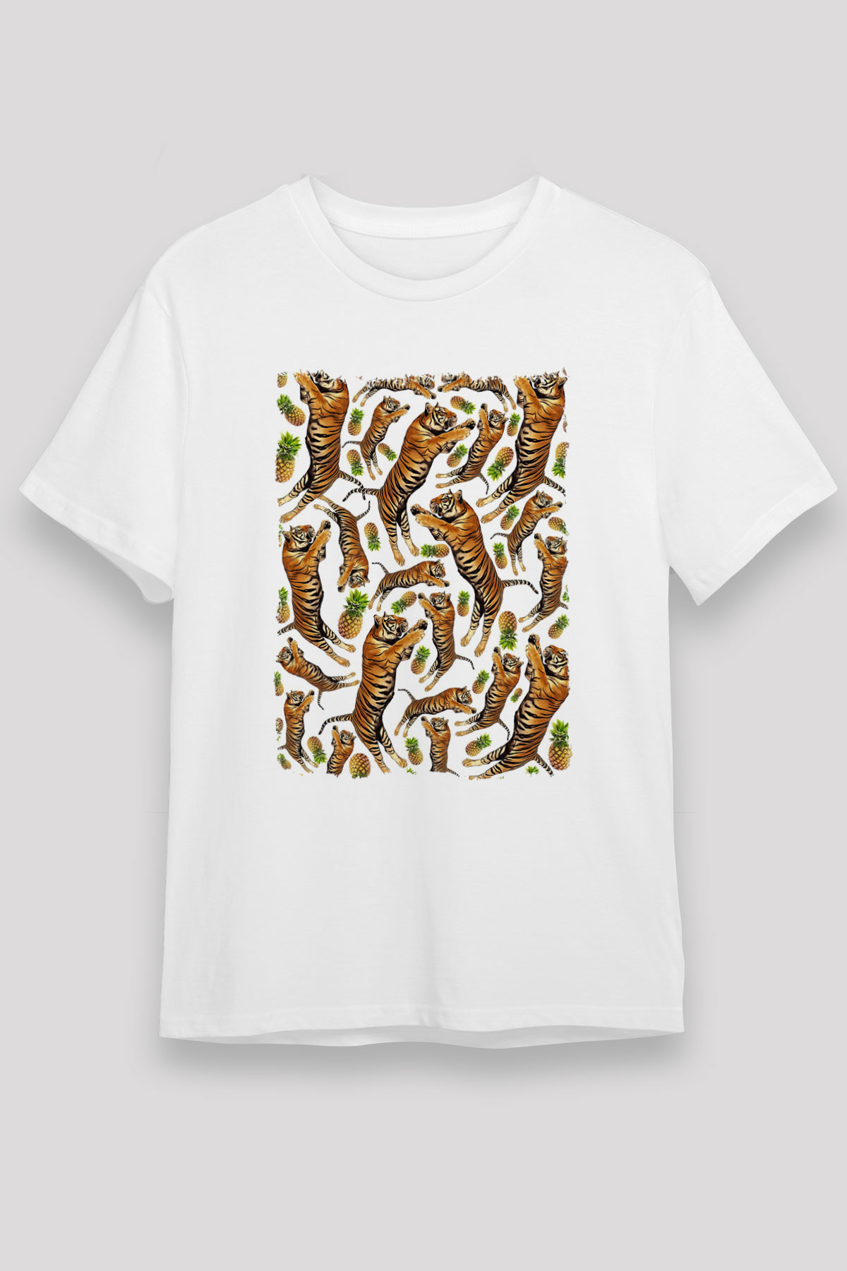 Kaplan Beyaz Unisex Tişört T-Shirt - TişörtFabrikası