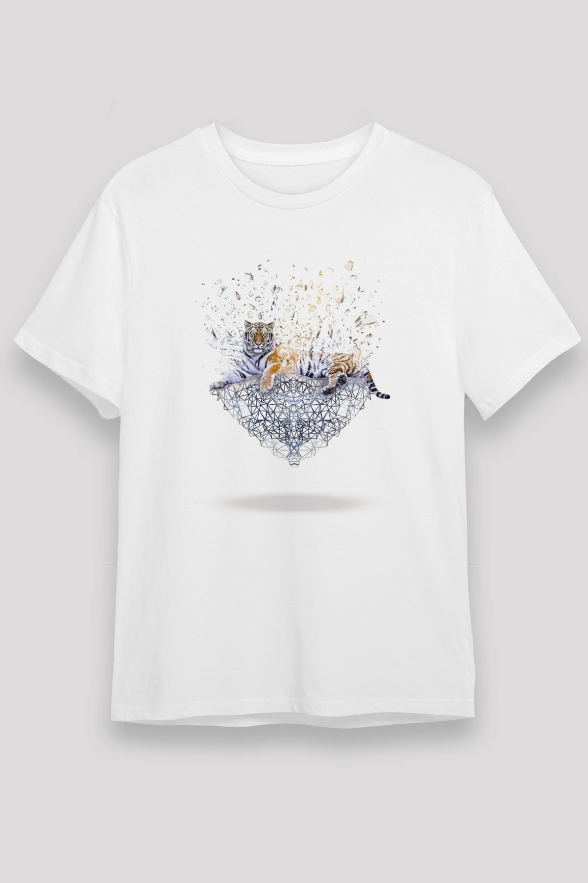 Kaplan Beyaz Unisex Tişört T-Shirt - TişörtFabrikası
