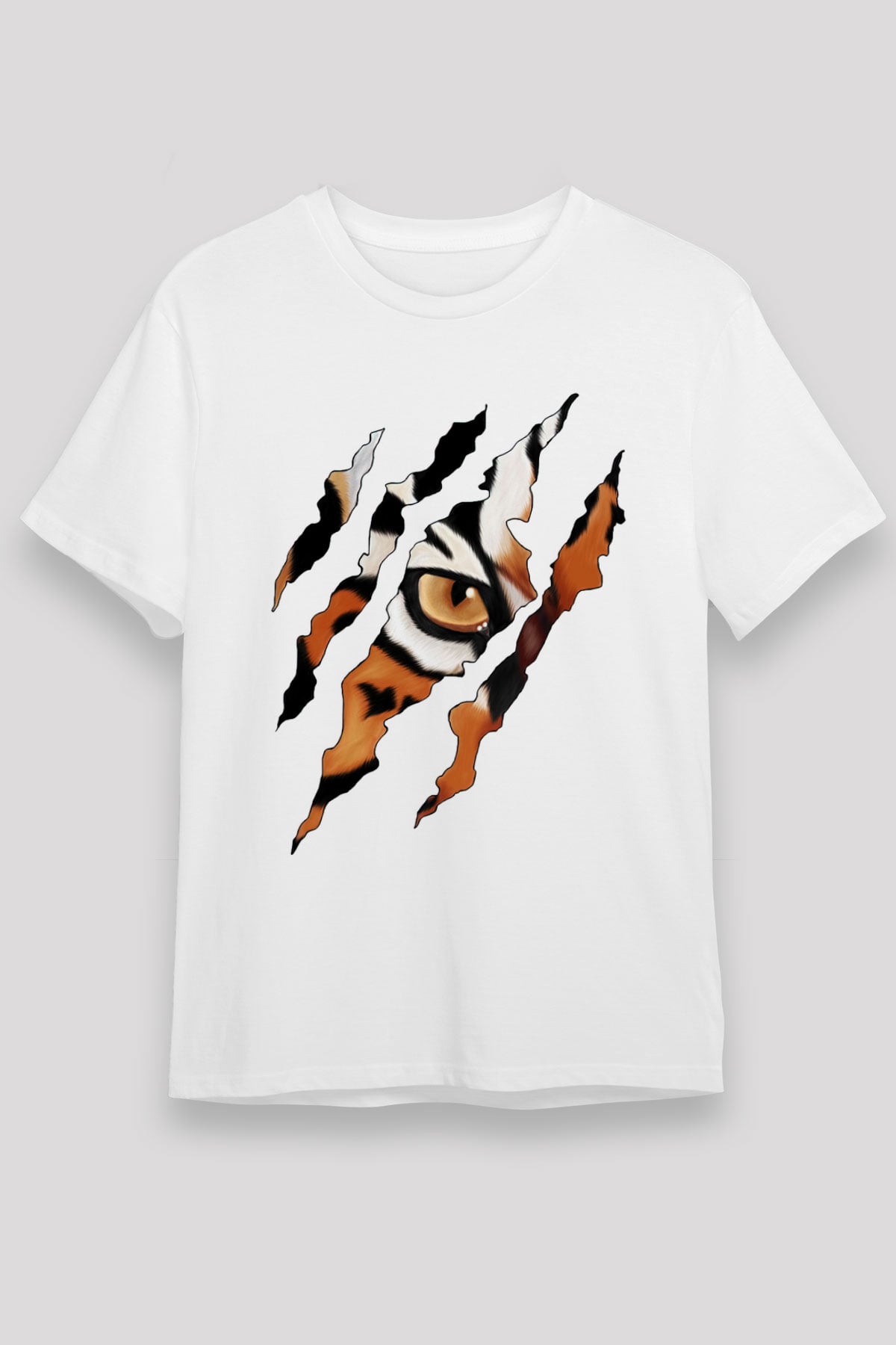 Kaplan Beyaz Unisex Tişört T-Shirt - TişörtFabrikası