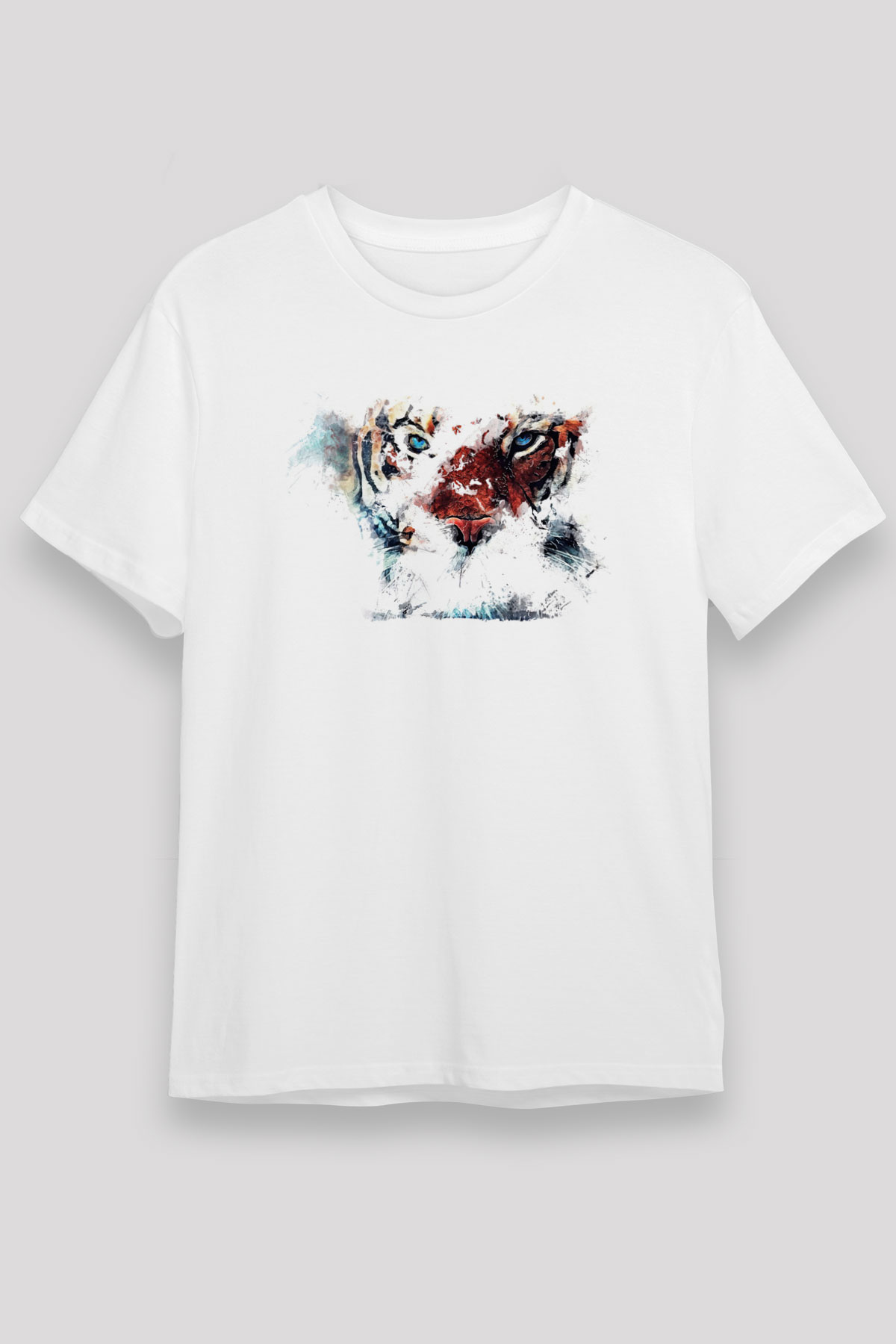 Kaplan Beyaz Unisex Tişört T-Shirt - TişörtFabrikası