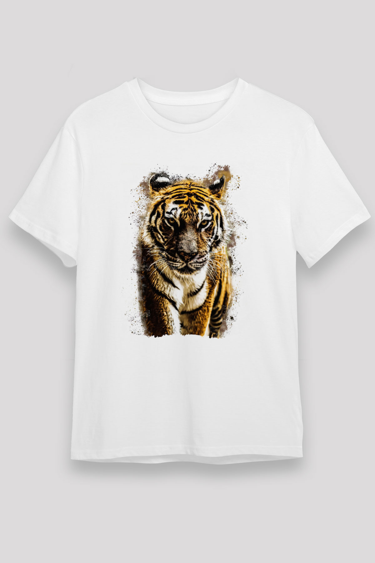 Kaplan Beyaz Unisex Tişört T-Shirt - TişörtFabrikası