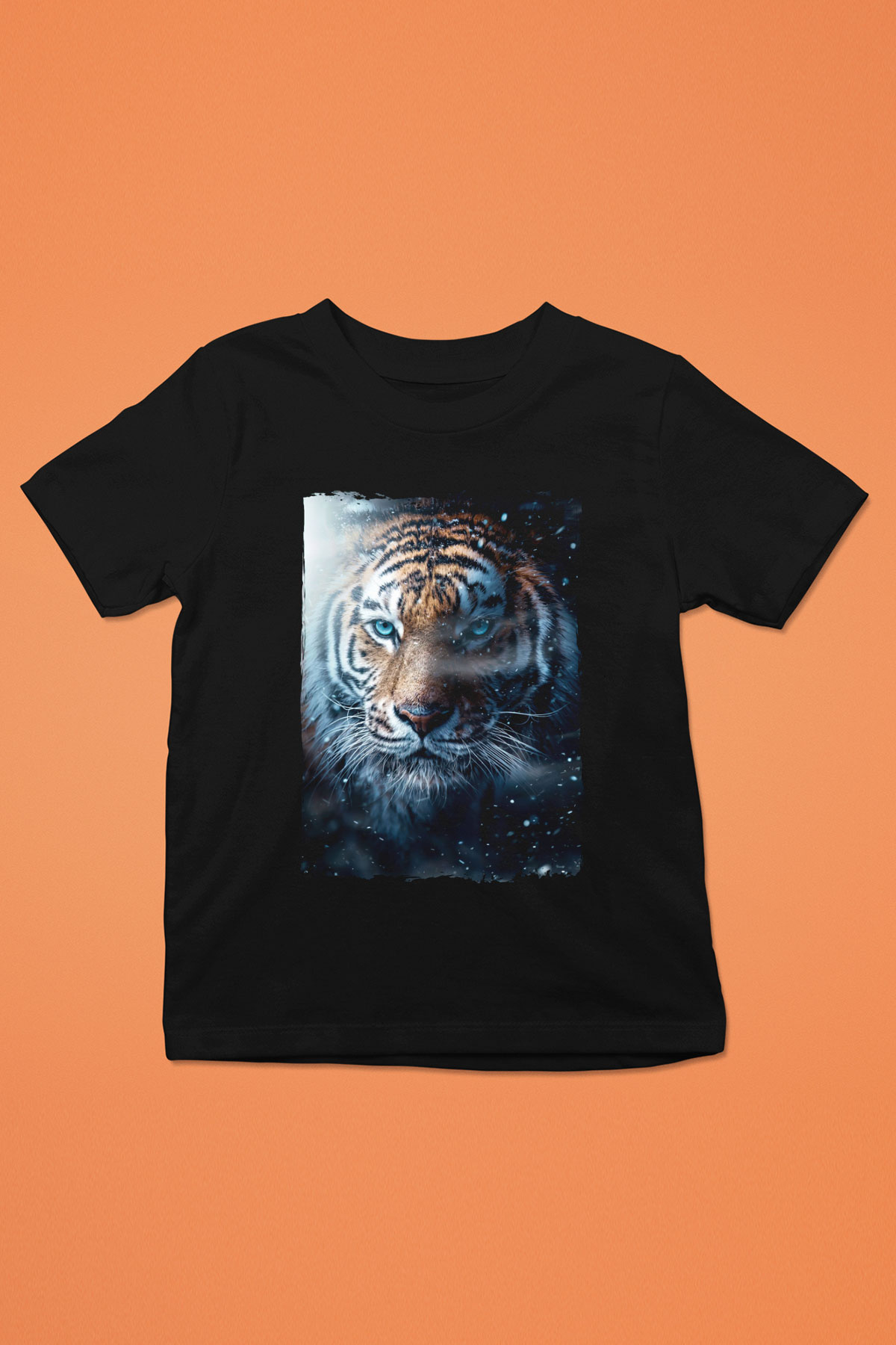 Kaplan Siyah Unisex Çocuk Tişört