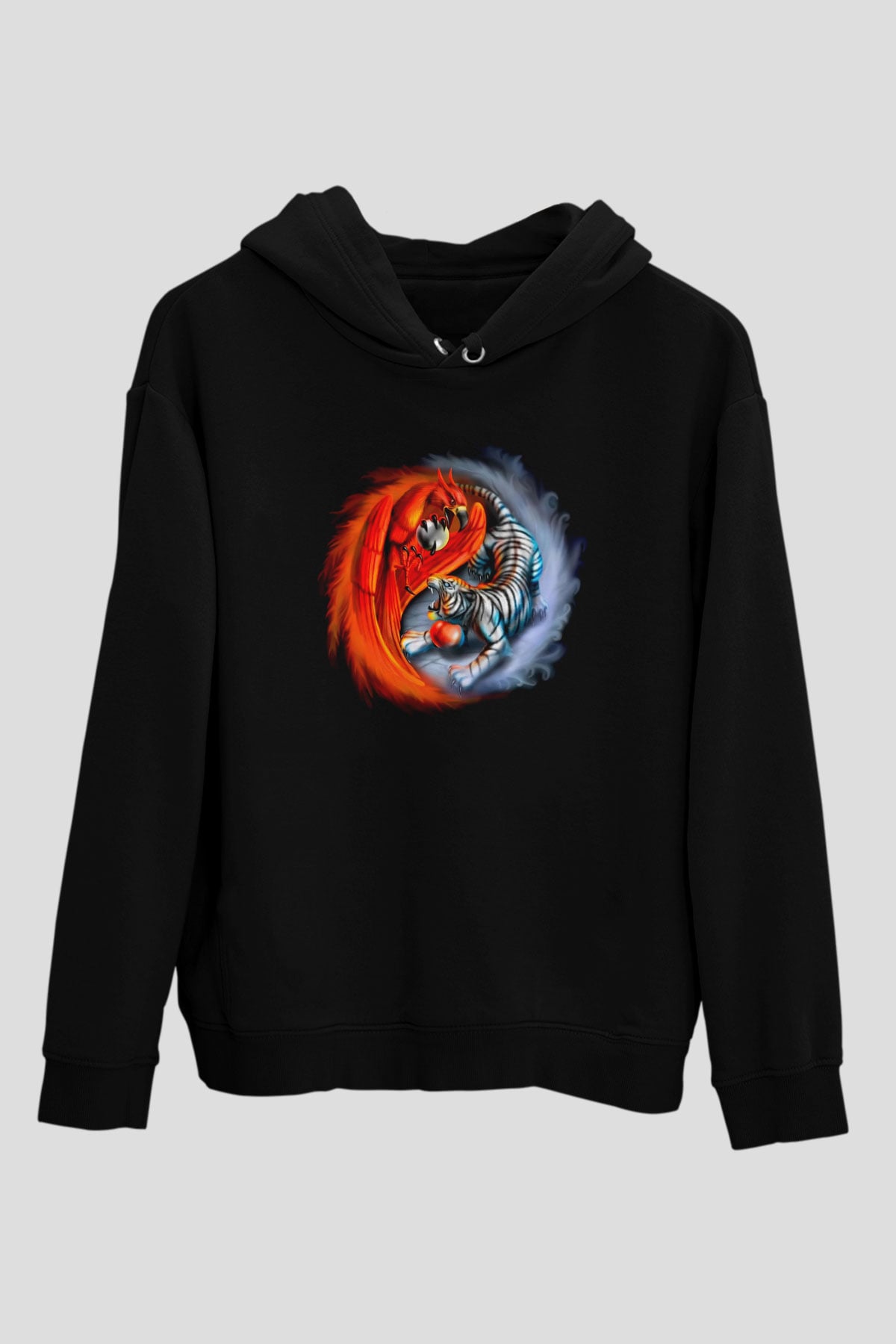 Kaplan Siyah Unisex Hoodie