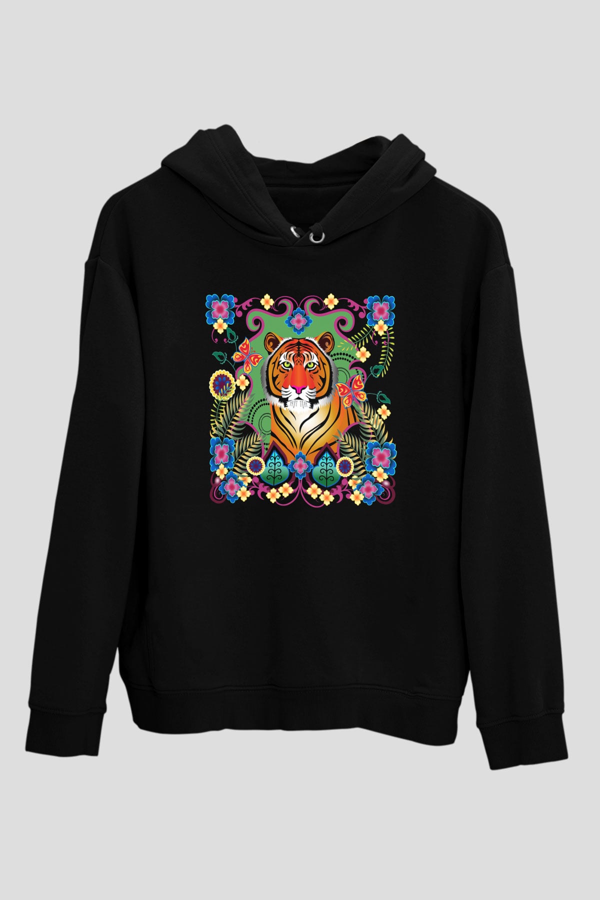 Kaplan Siyah Unisex Hoodie