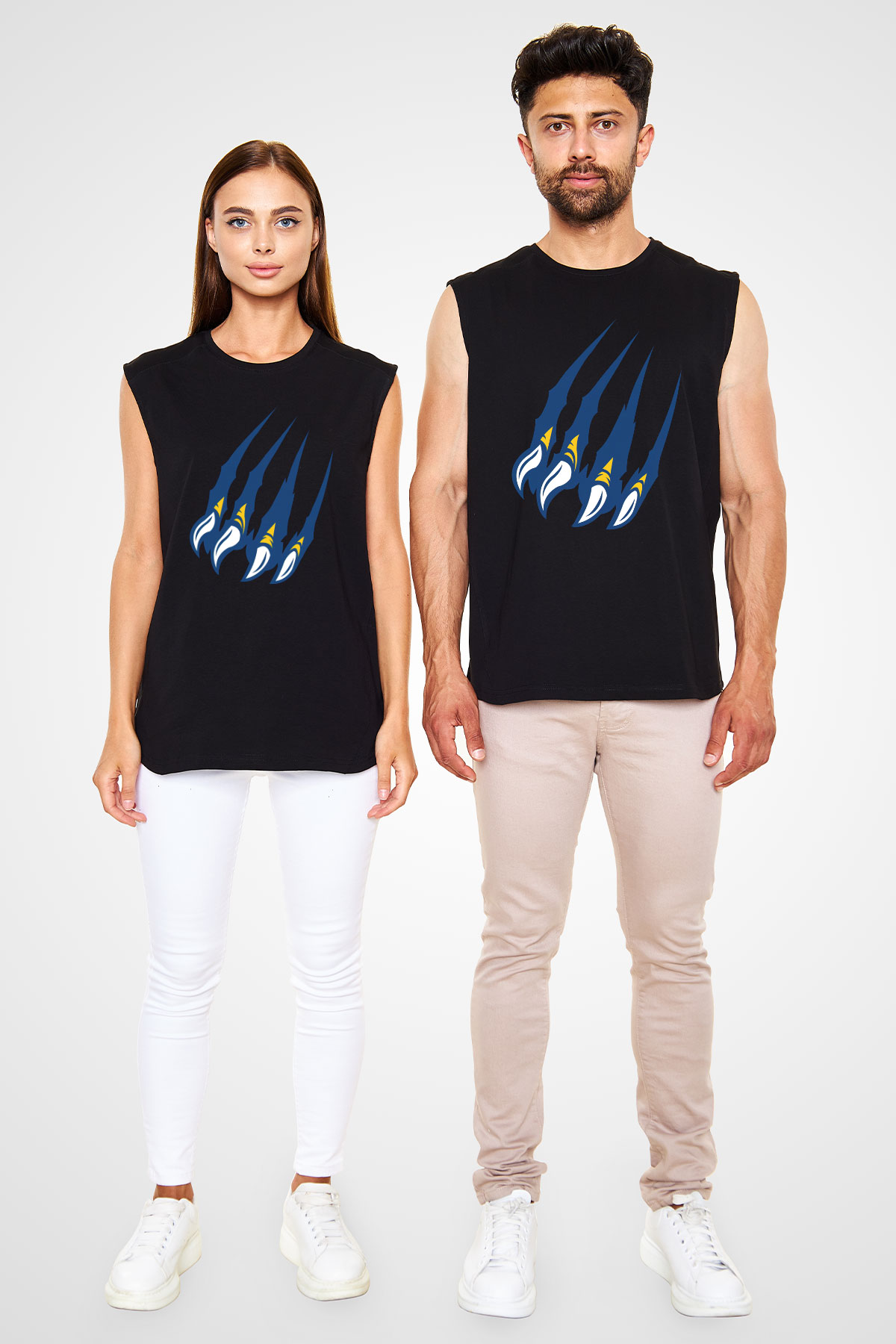 Kaplan Siyah Unisex Kolsuz Tişört