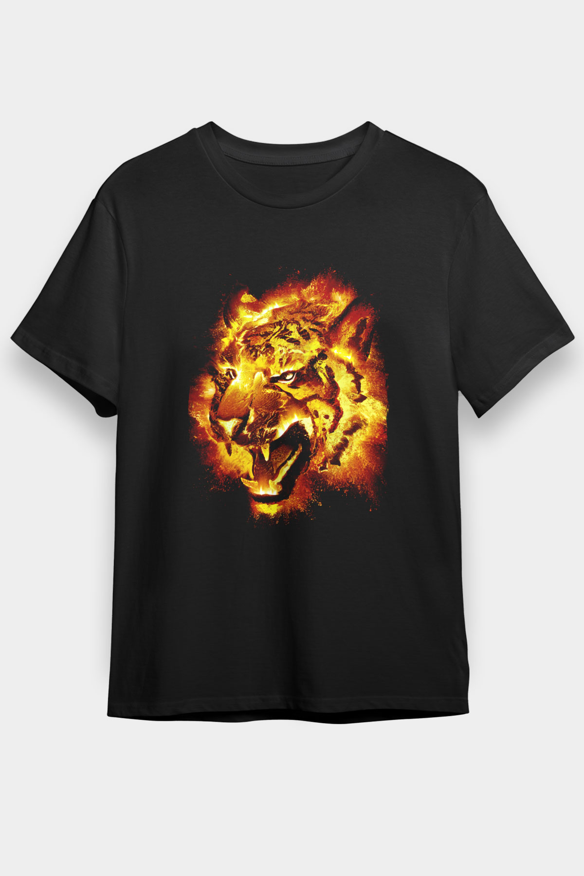 Kaplan Siyah Unisex Tişört T-Shirt - TişörtFabrikası