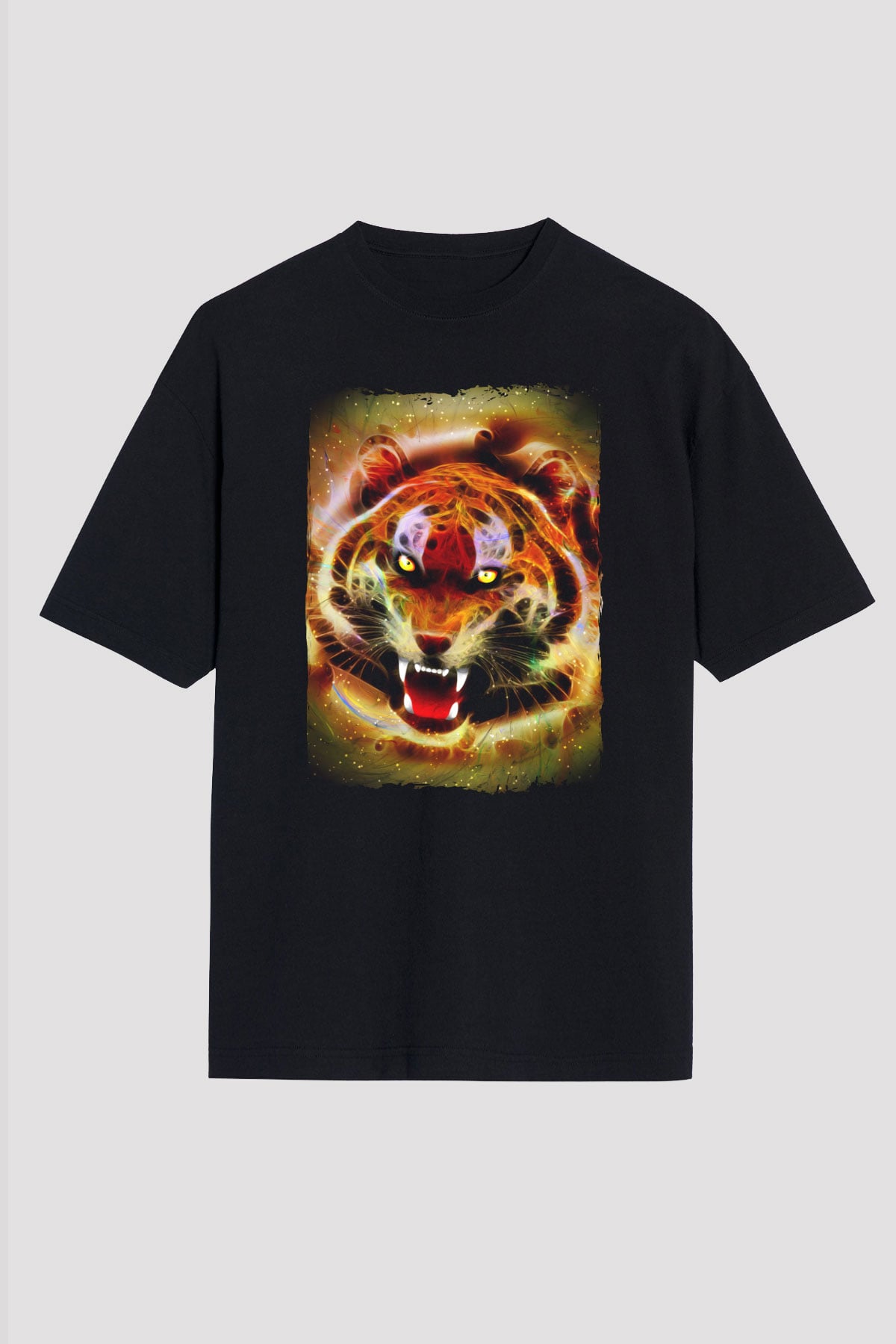 Kaplan Siyah Unisex Tişört T-Shirt - TişörtFabrikası