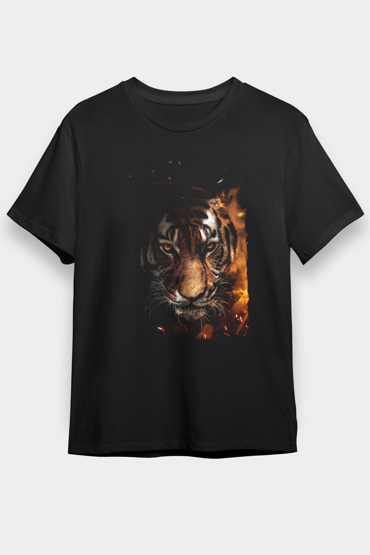 Kaplan Siyah Unisex Tişört T-Shirt - TişörtFabrikası