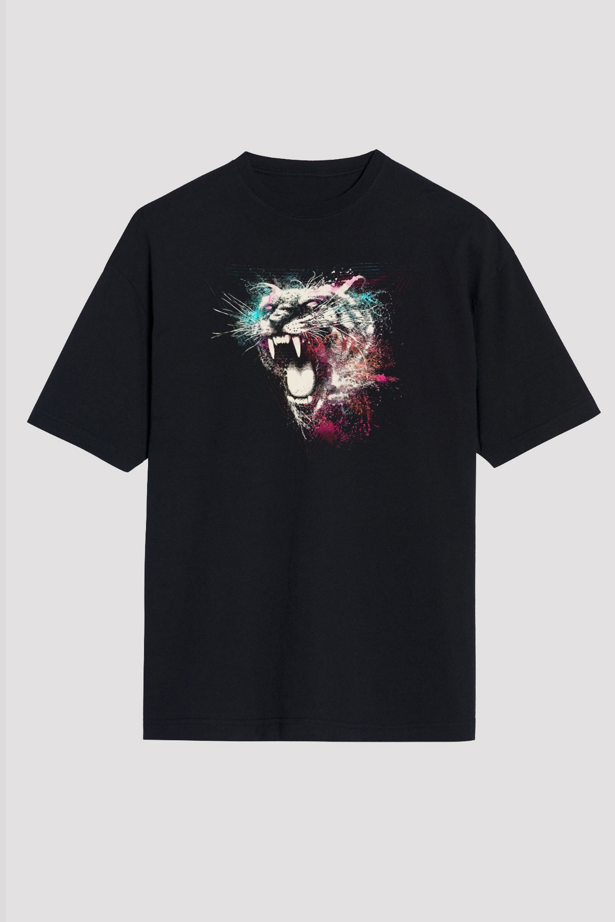 Kaplan Siyah Unisex Tişört T-Shirt - TişörtFabrikası