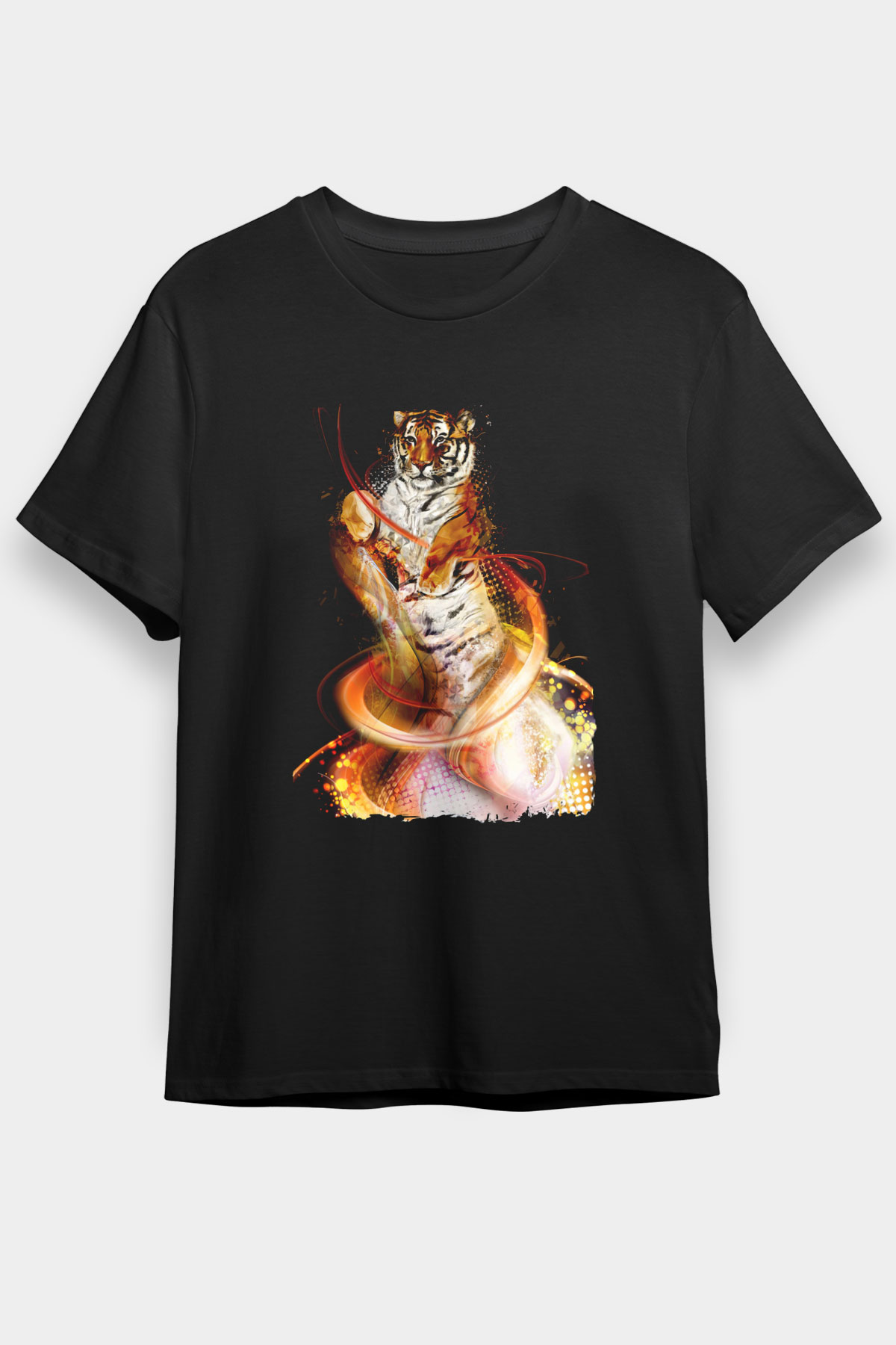 Kaplan Siyah Unisex Tişört T-Shirt - TişörtFabrikası