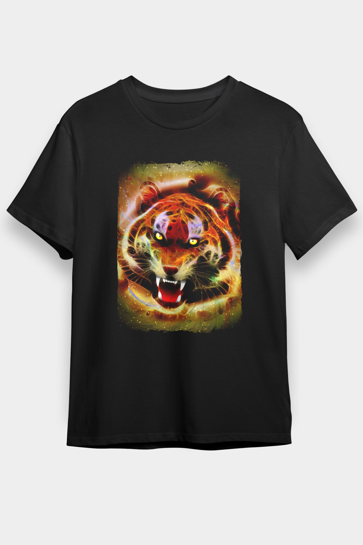 Kaplan Siyah Unisex Tişört T-Shirt - TişörtFabrikası