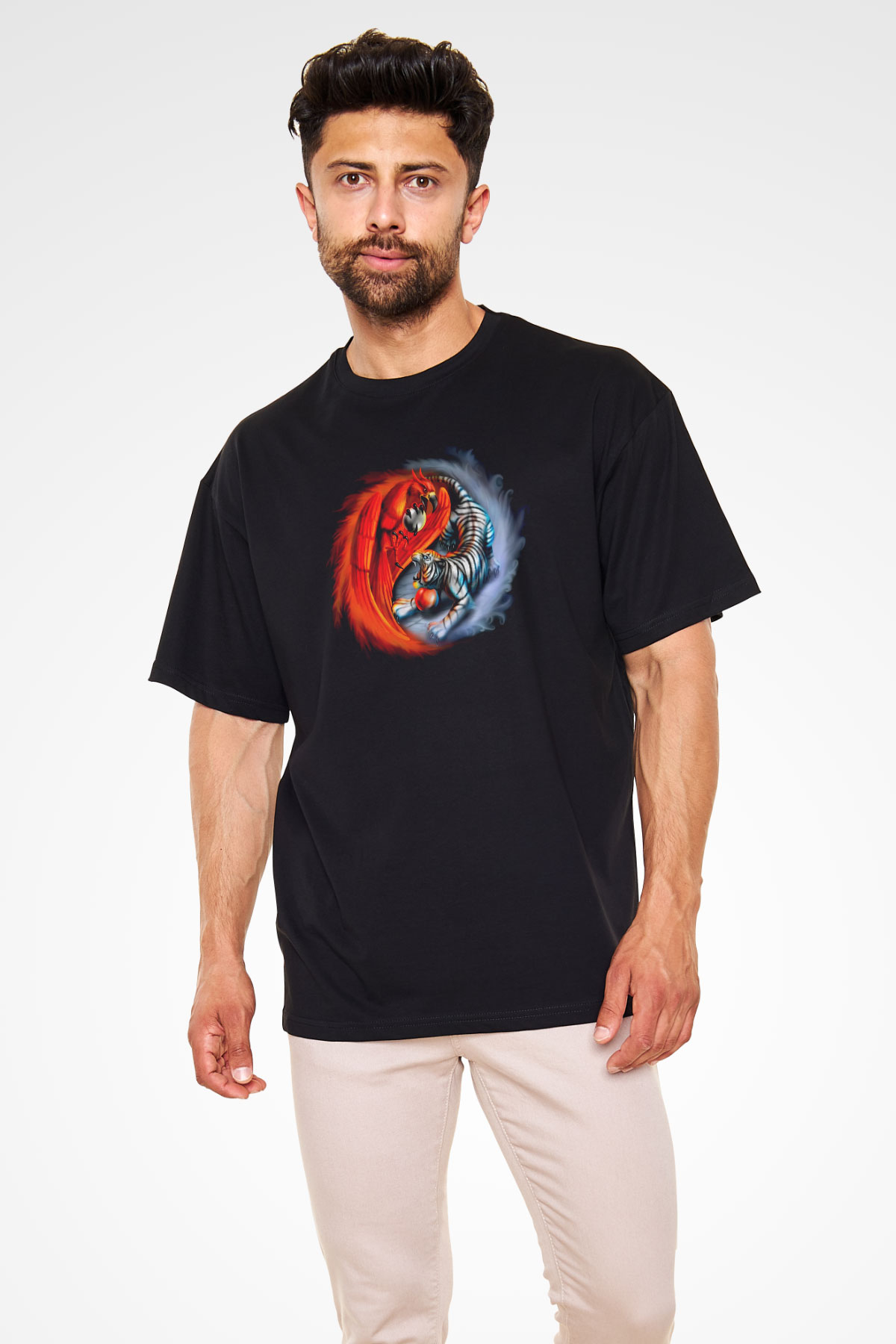 Kaplan Siyah Unisex Tişört T-Shirt - TişörtFabrikası