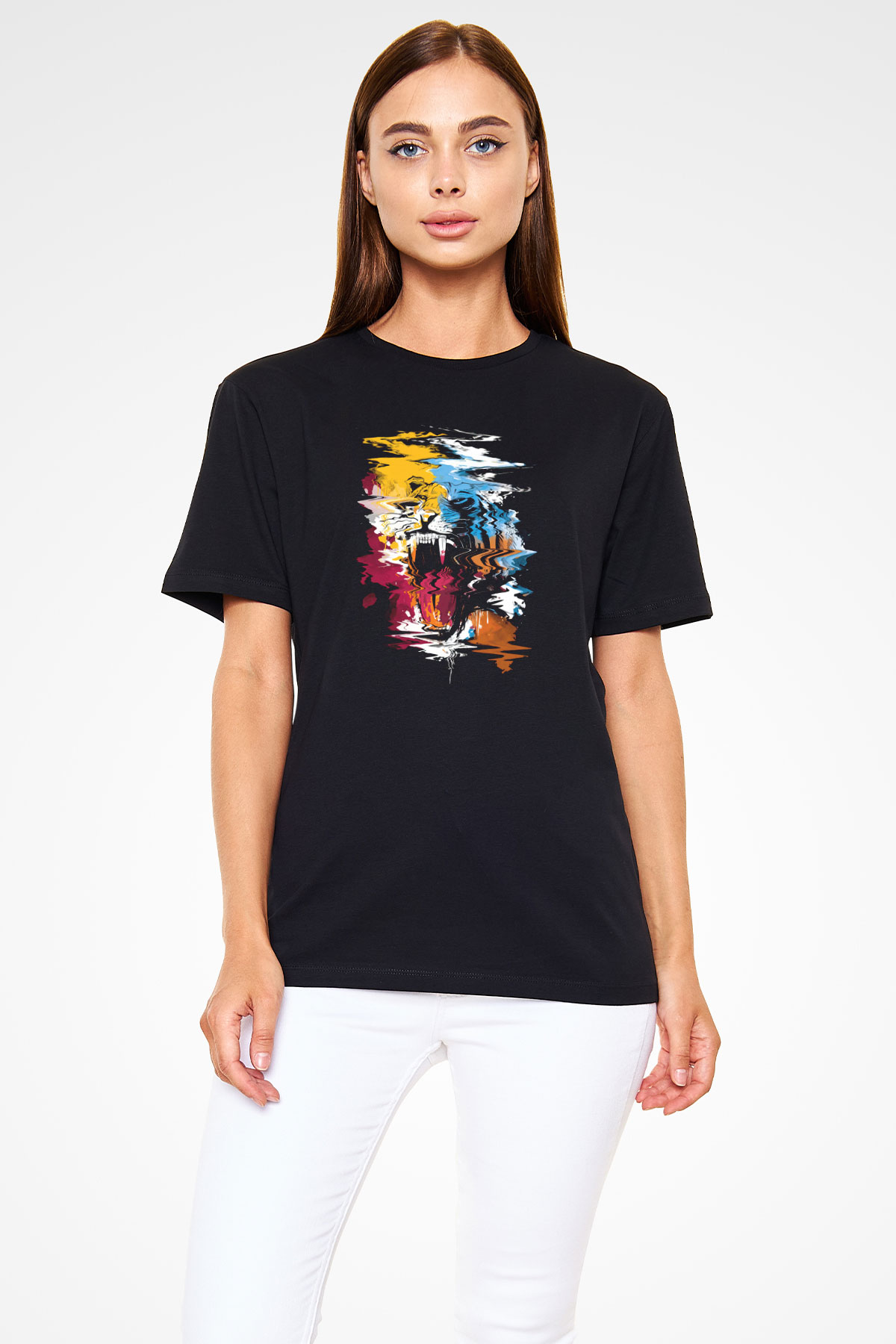 Kaplan Siyah Unisex Tişört T-Shirt - TişörtFabrikası