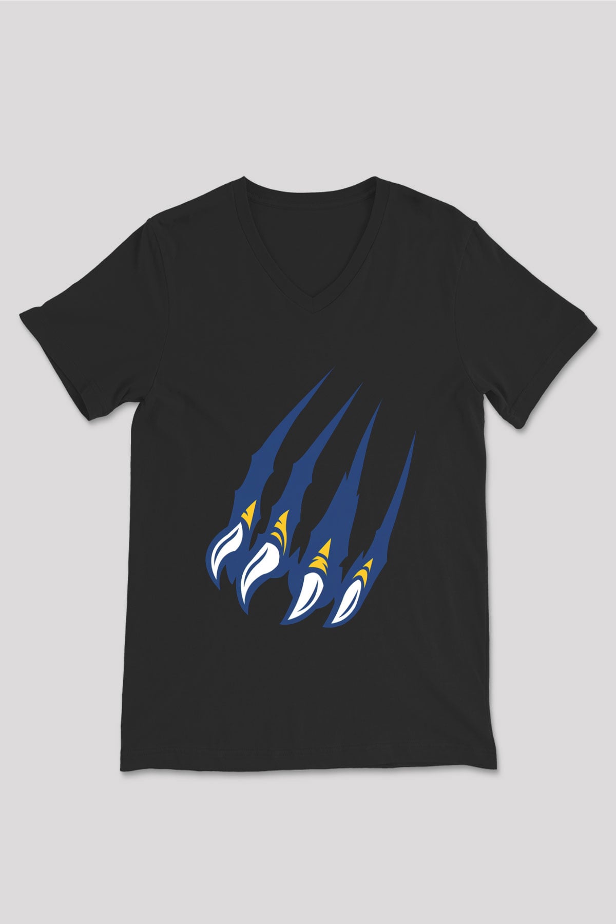 Kaplan Siyah Unisex V Yaka Tişört T-Shirt