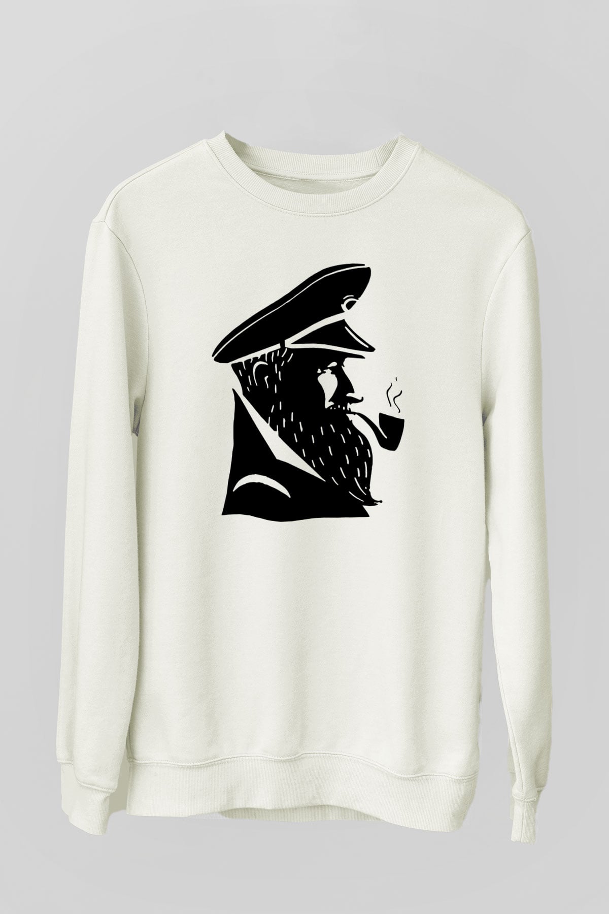 Kaptan Beyaz Unisex Sweatshirt
