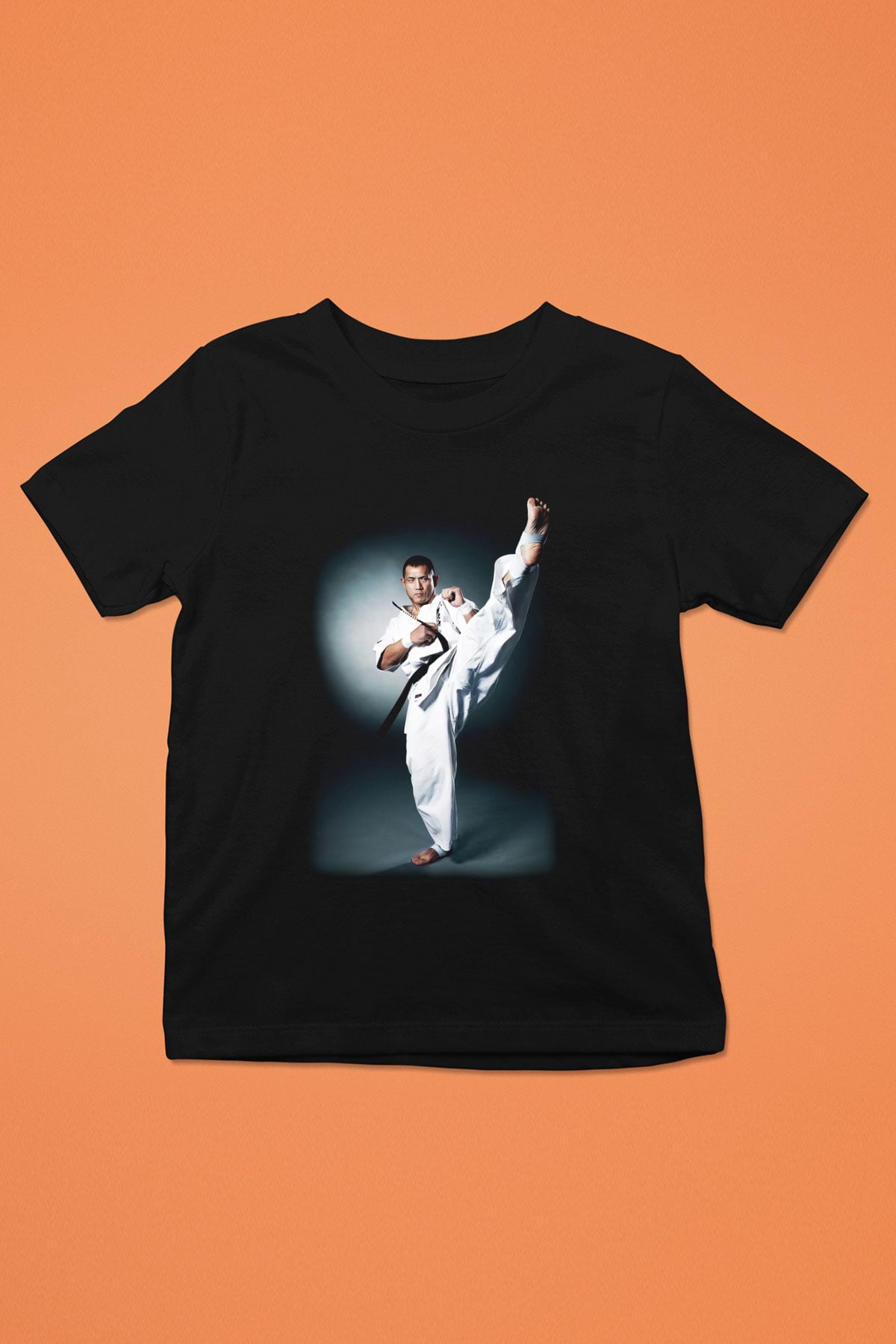 Karate Baskılı Siyah Unisex Çocuk Tişört