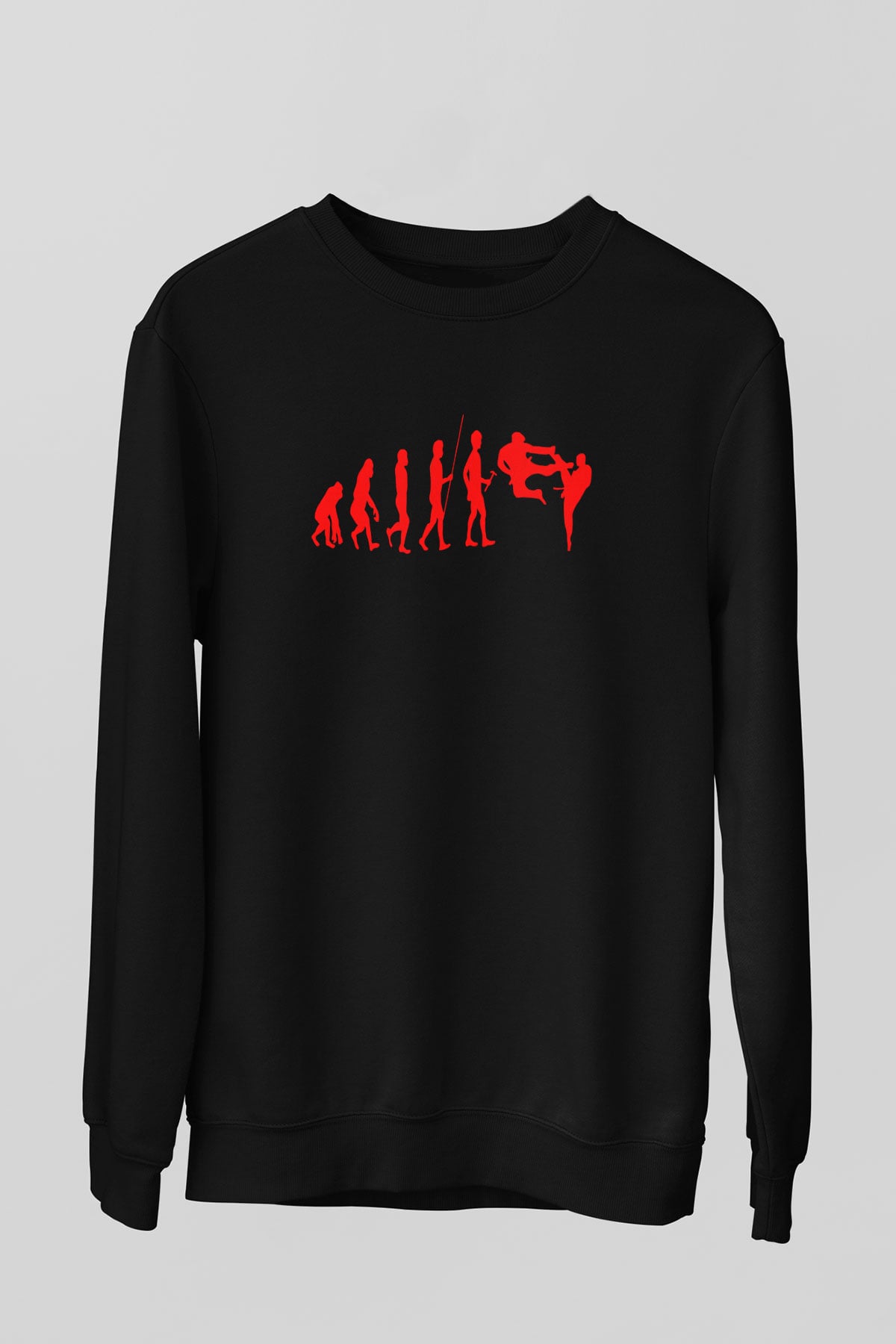 Karate Baskılı Unisex Siyah  Sweatshirt