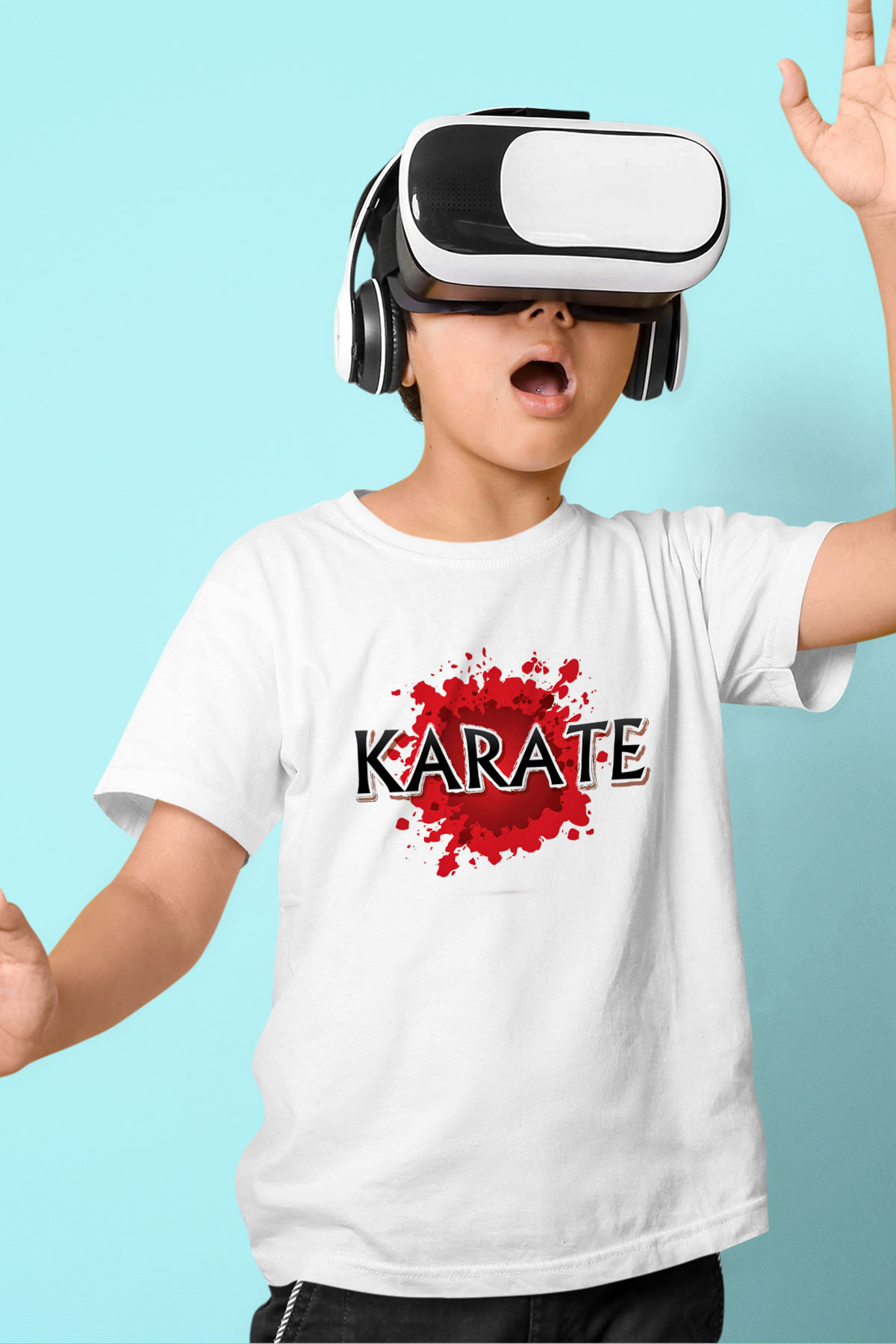 Karate Beyaz Unisex Çocuk Tişört