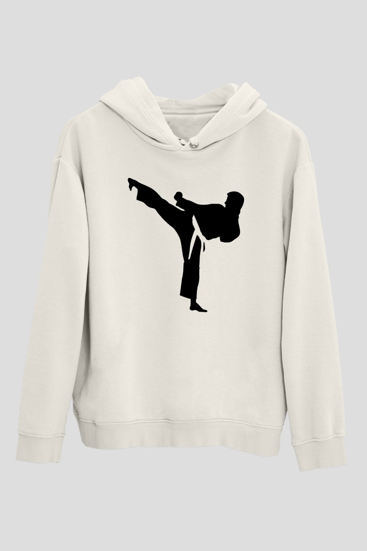 Karate Beyaz Unisex Hoodie