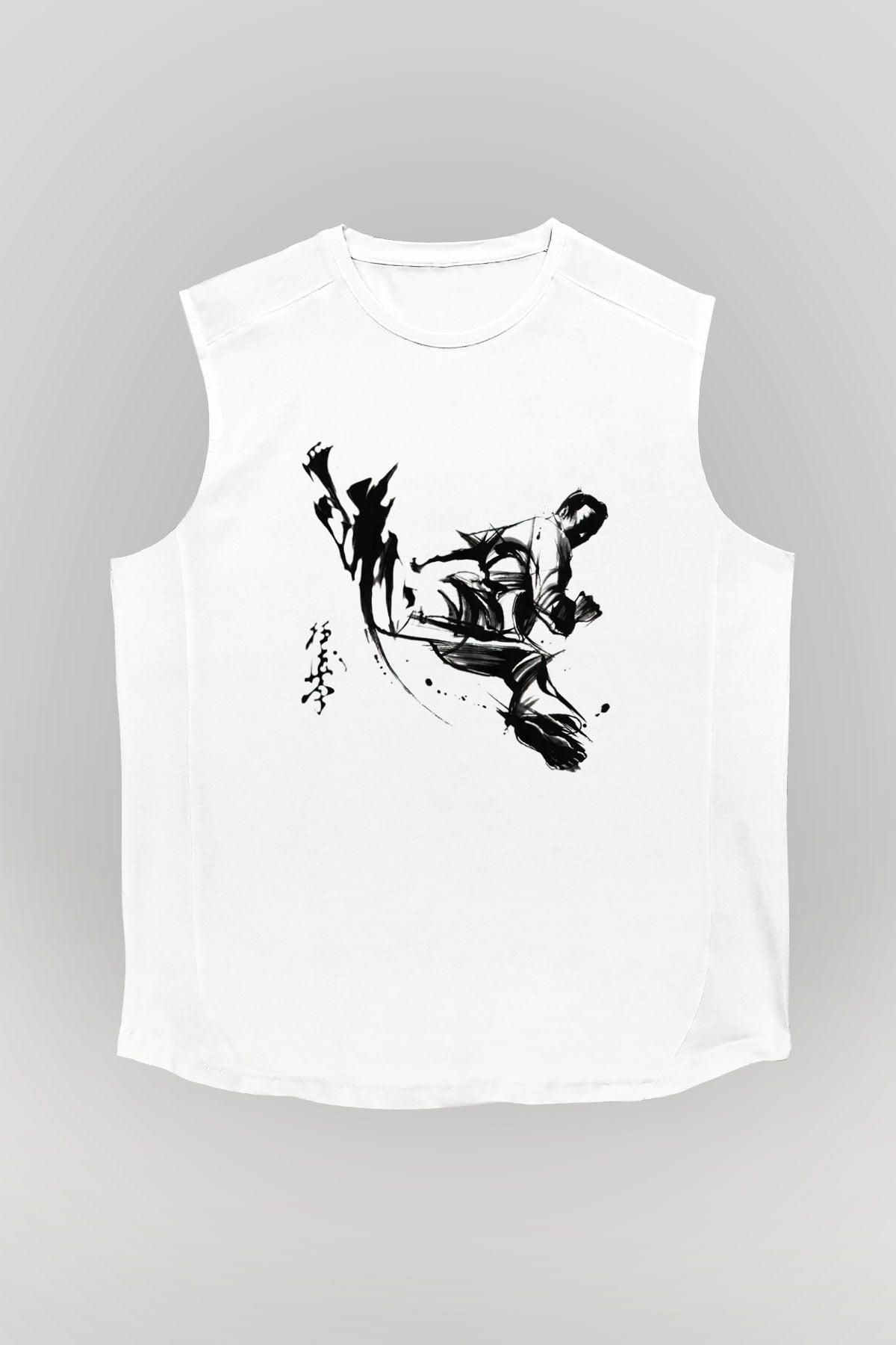 Karate Beyaz Unisex Kolsuz Tişört