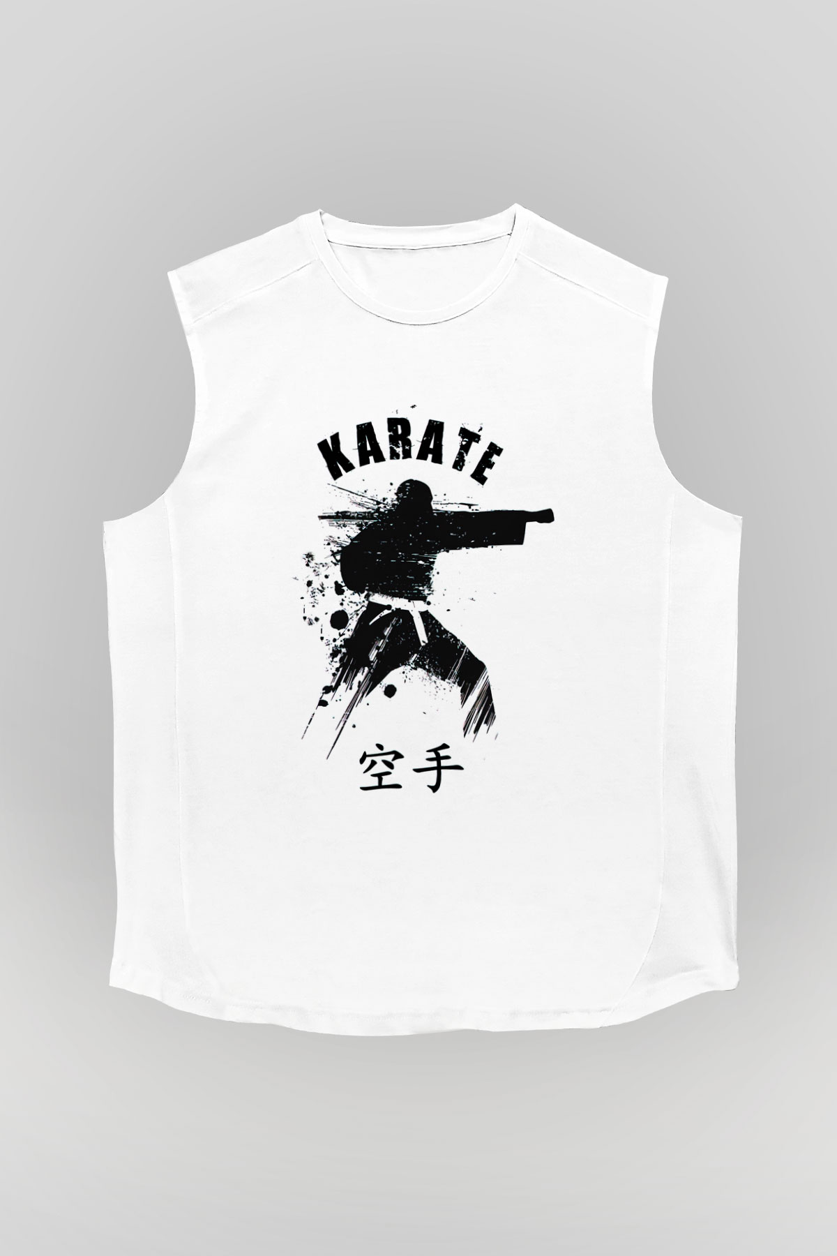 Karate Beyaz Unisex Kolsuz Tişört