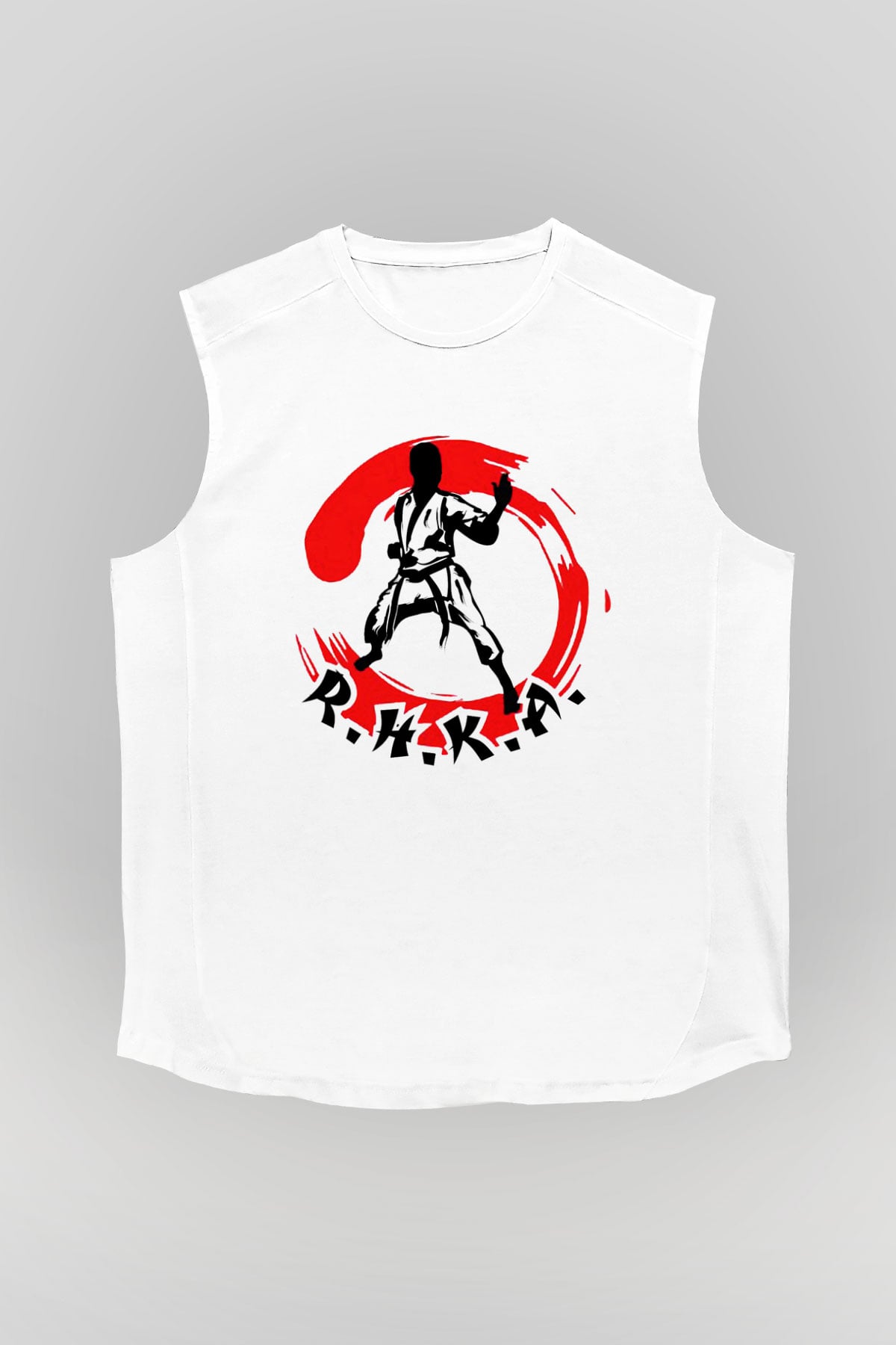 Karate Beyaz Unisex Kolsuz Tişört