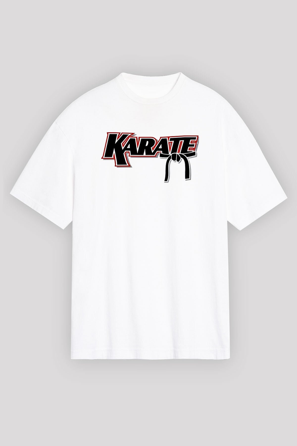 Karate Beyaz Unisex Oversize Tişört T-Shirt