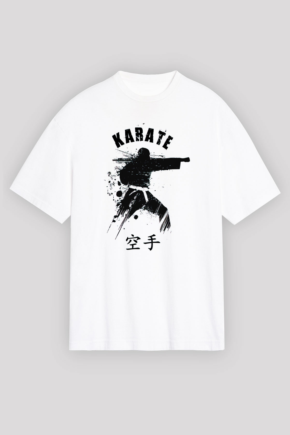 Karate Beyaz Unisex Oversize Tişört T-Shirt