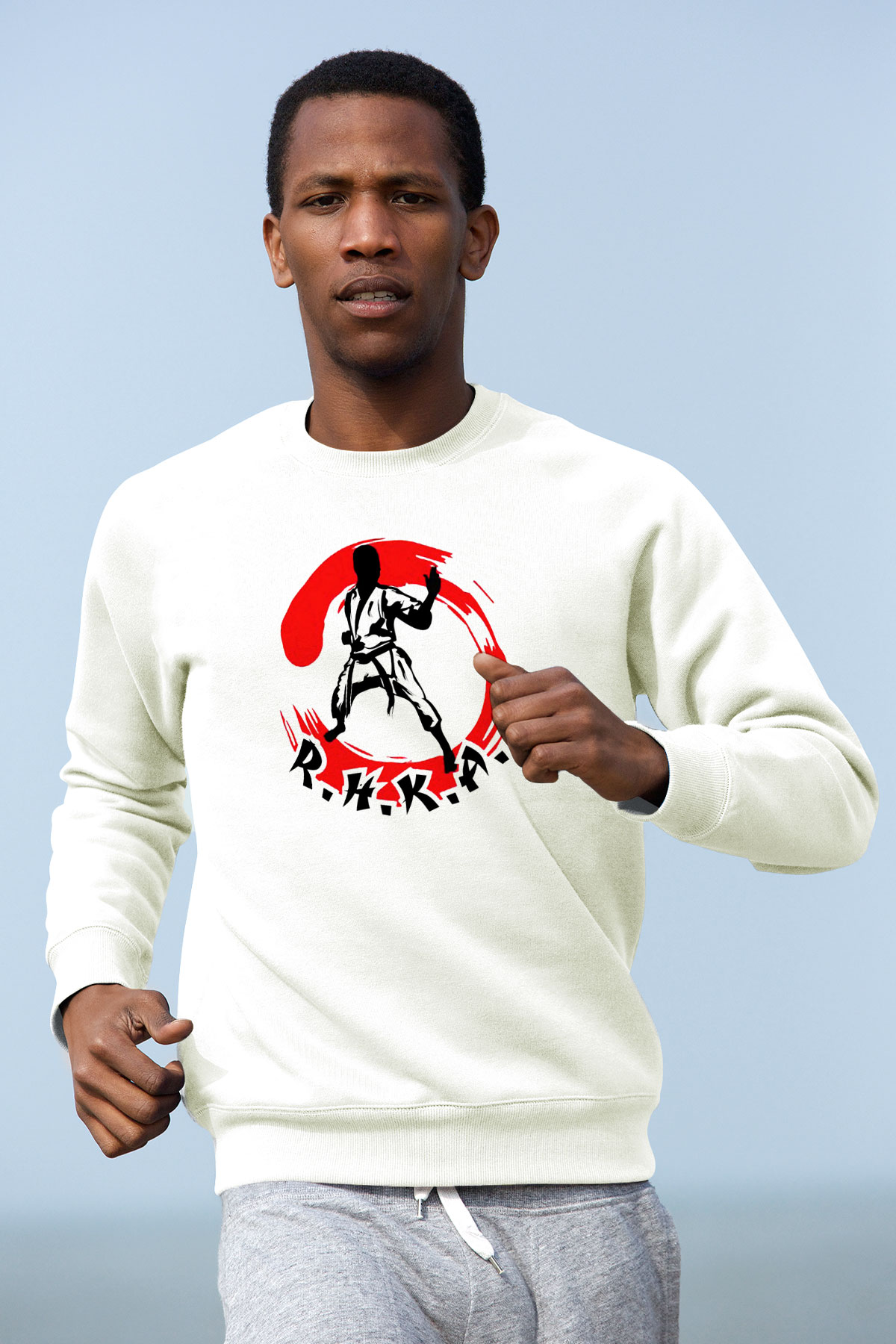 Karate Beyaz Unisex Sweatshirt