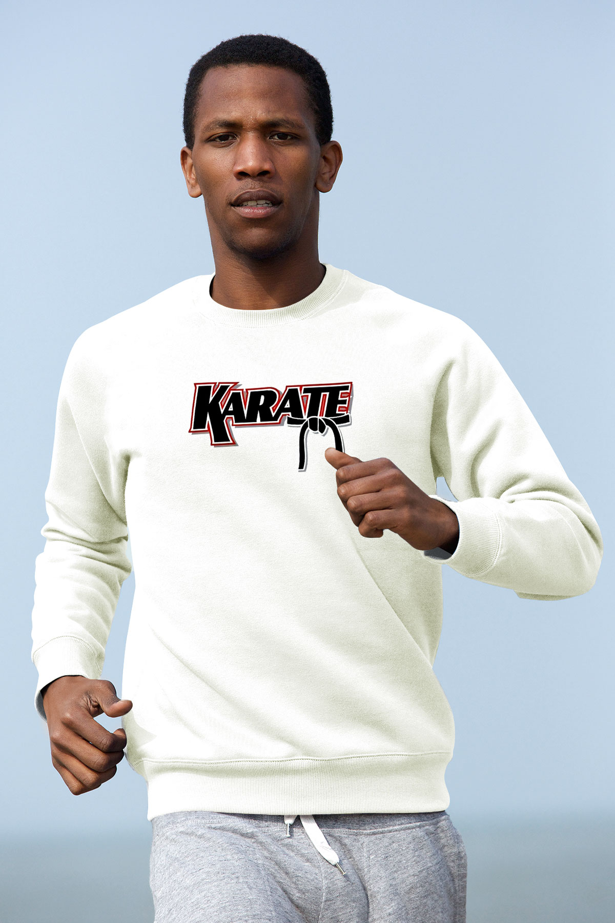 Karate Beyaz Unisex Sweatshirt