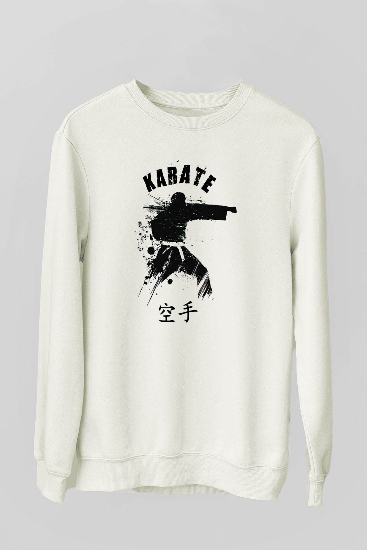Karate Beyaz Unisex Sweatshirt