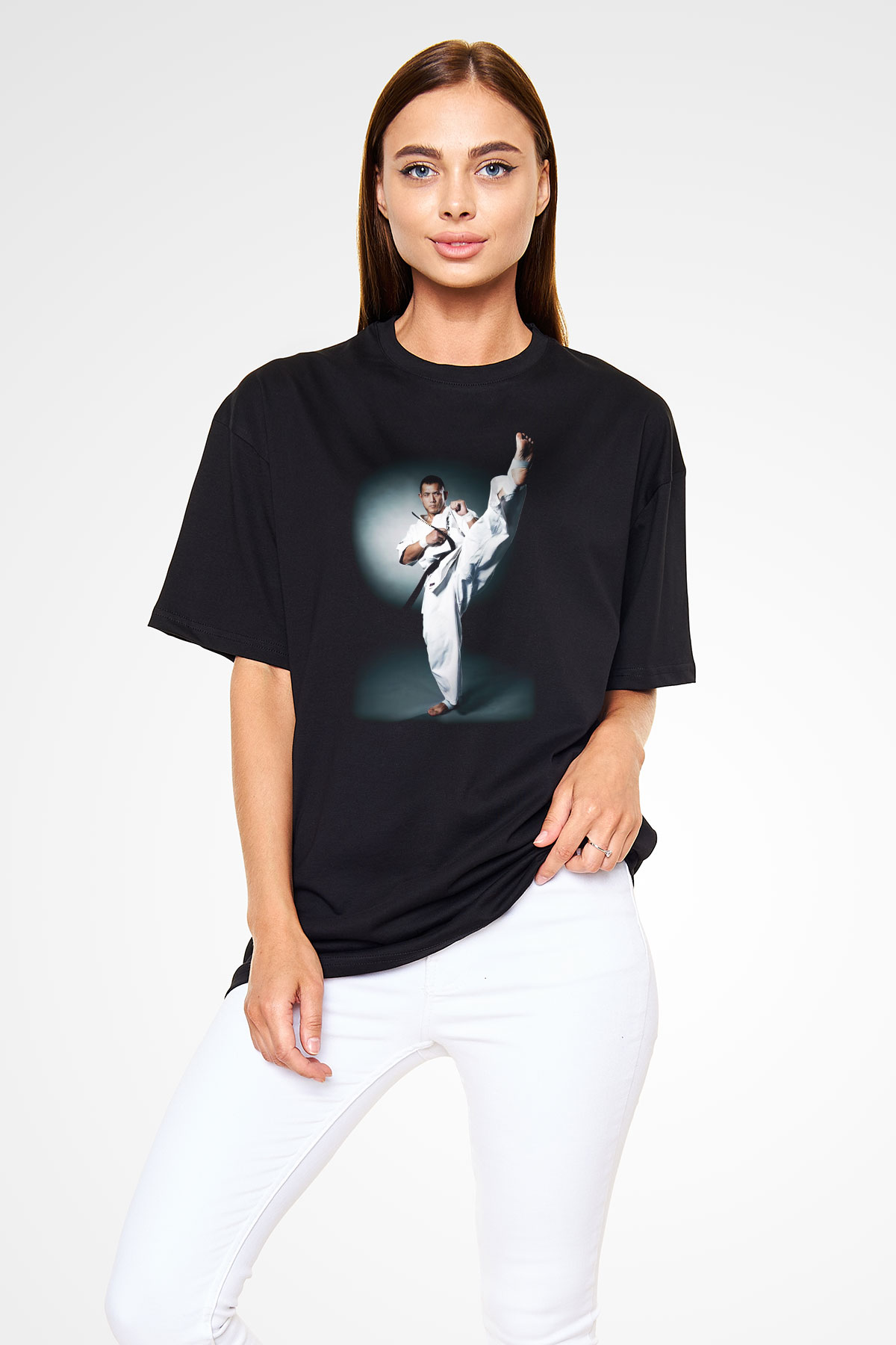 Karate Siyah Unisex Oversize Tişört T-Shirt