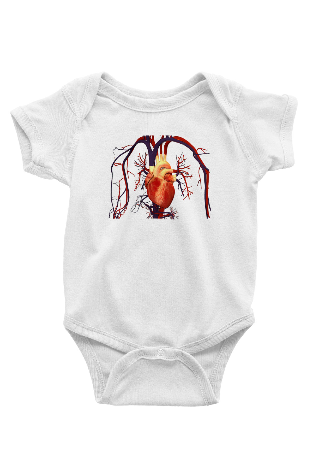 Kardiyolog Baskılı Beyaz Unisex Bebek Body - Zıbın