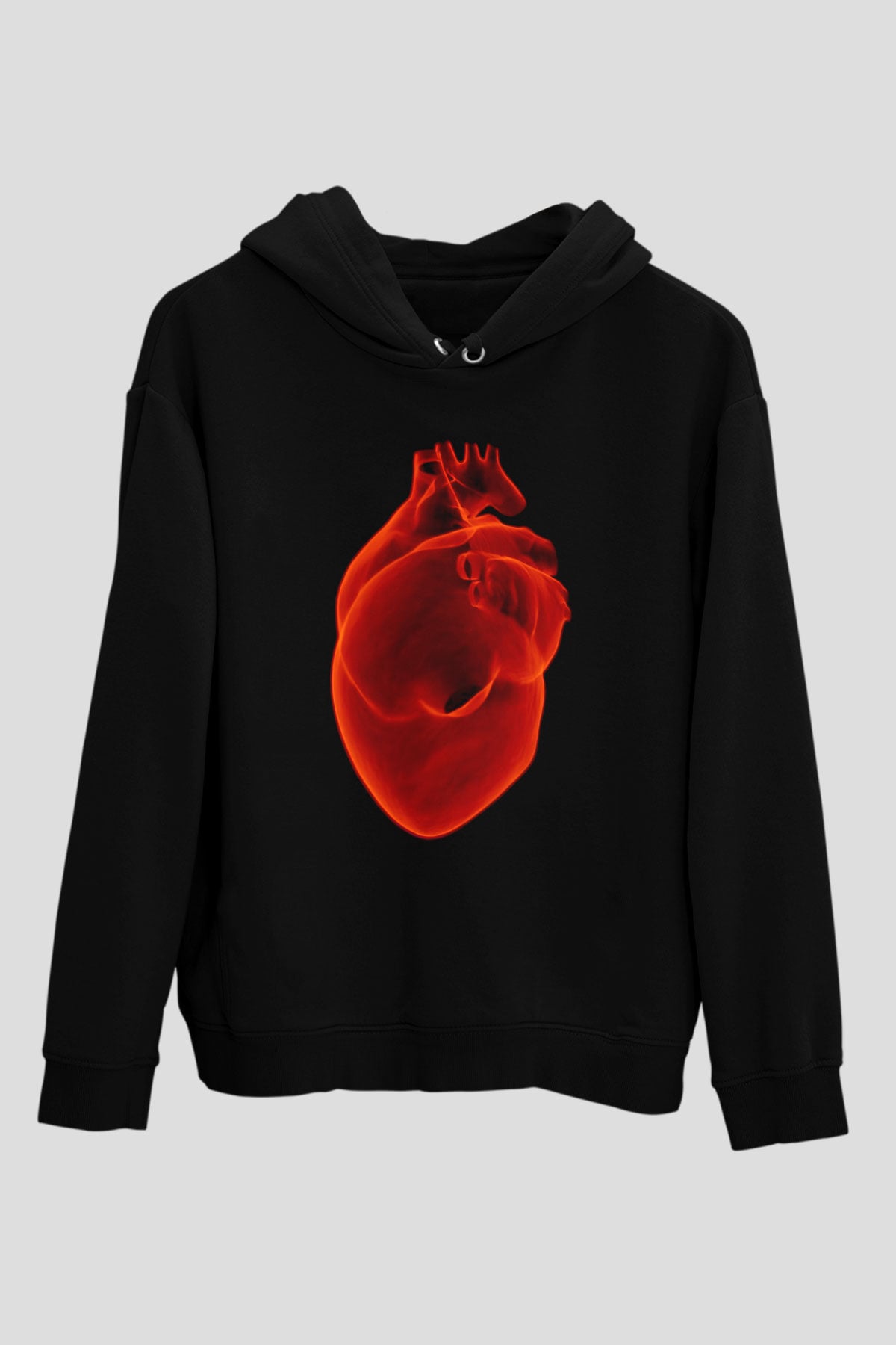 Kardiyolog Siyah Unisex Kapşonlu Sweatshirt